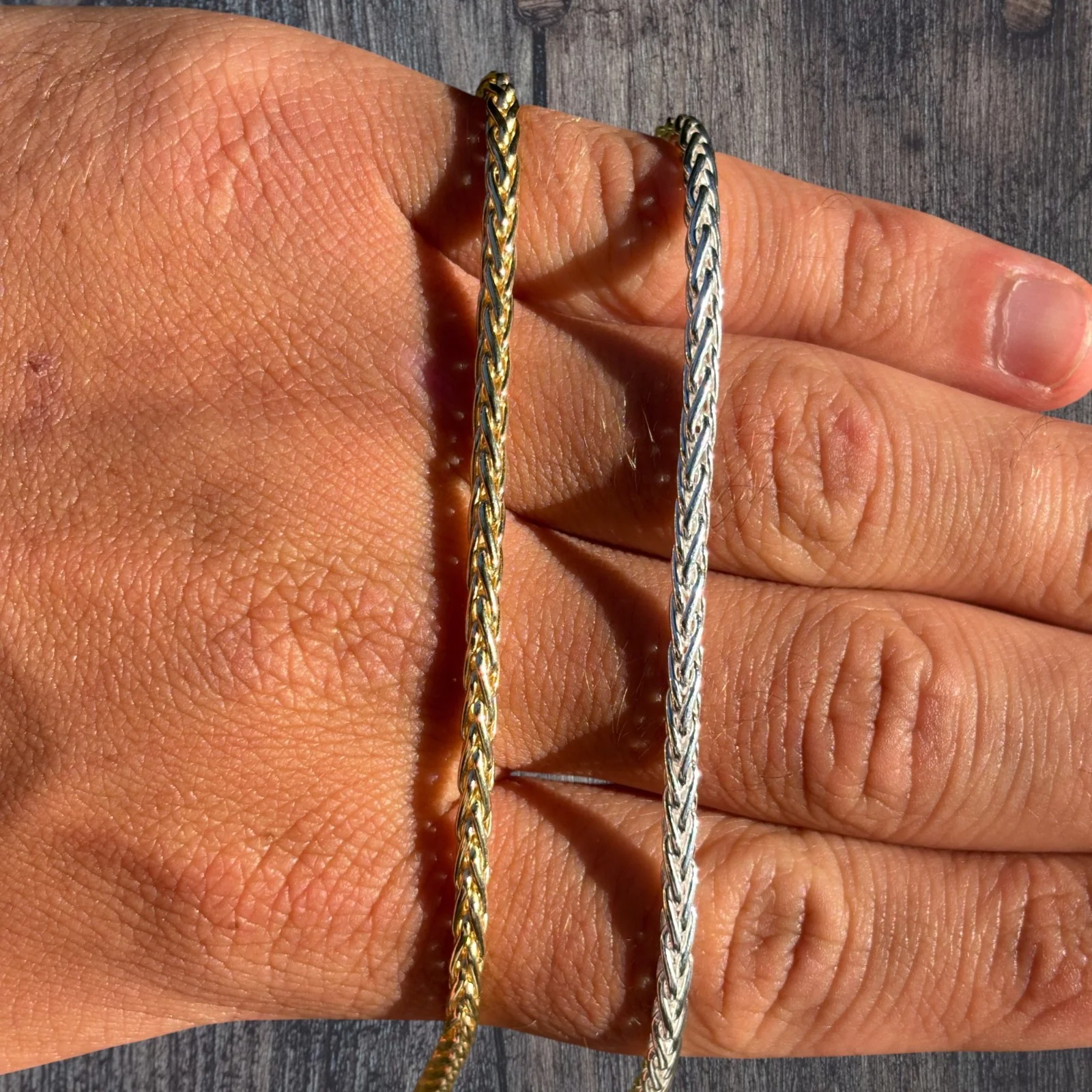 925 Sterling Silver 3mm Wheat Chain Necklace - Image 8
