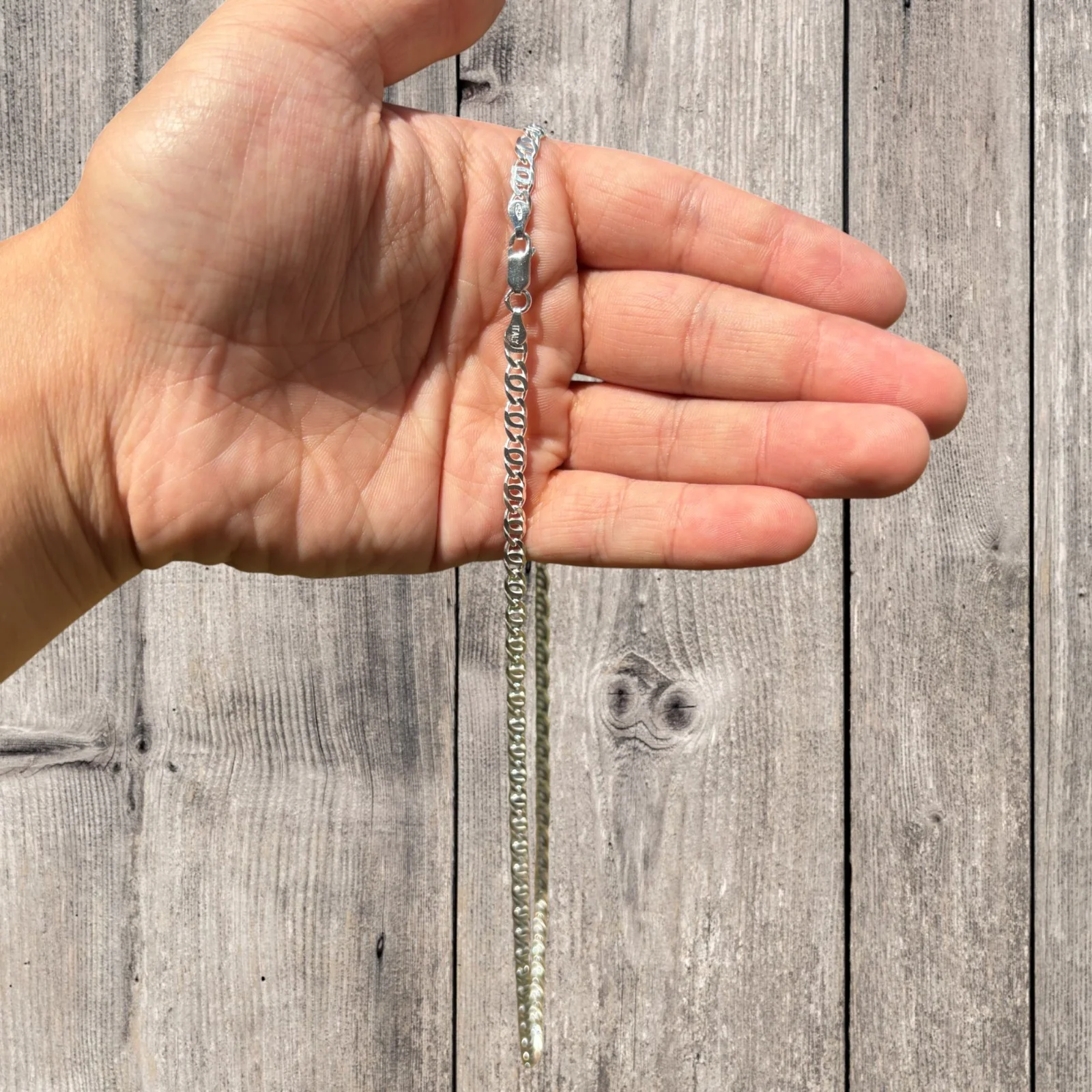 925 Sterling Silver 4.5mm Tiger Eye Chain Necklace - Image 3