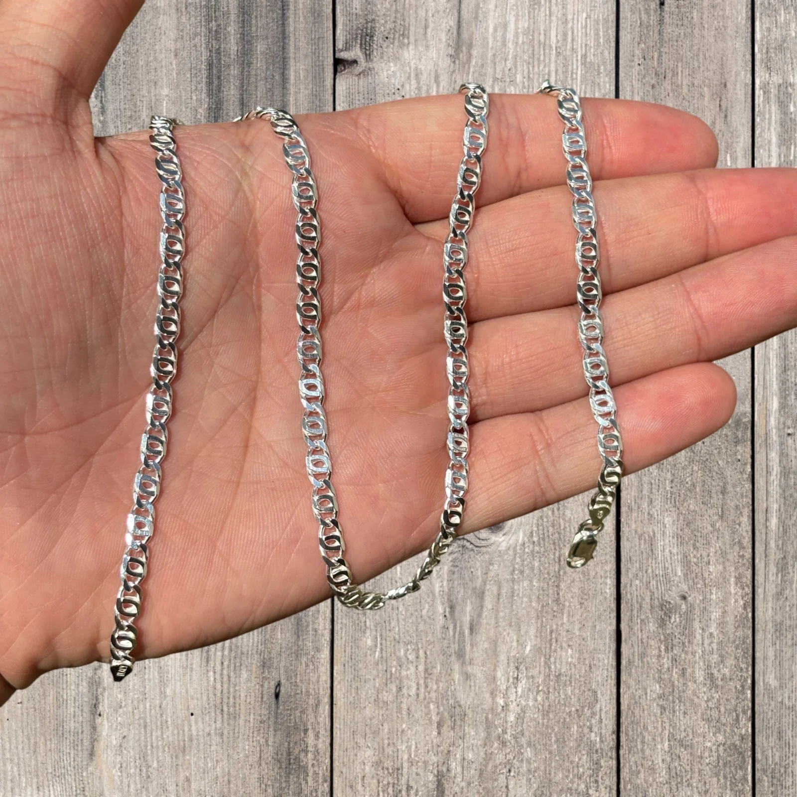 925 Sterling Silver 4.5mm Tiger Eye Chain Necklace - Image 4