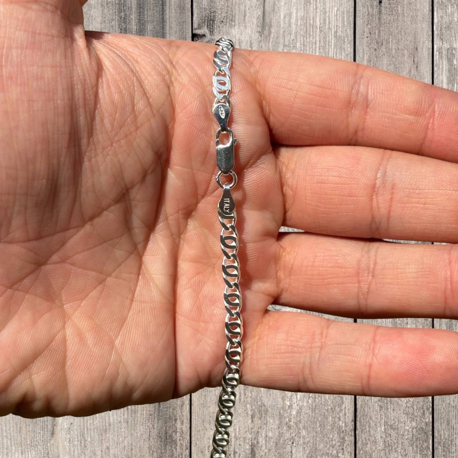 925 Sterling Silver 4.5mm Tiger Eye Chain Necklace - Image 5