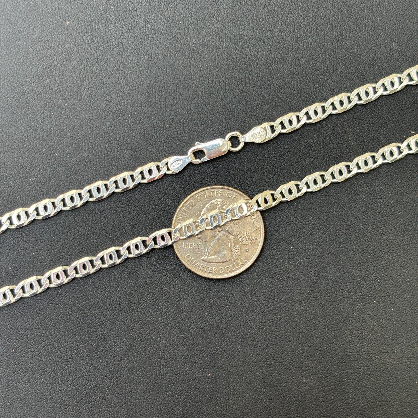 925 Sterling Silver 4.5mm Tiger Eye Chain Necklace - Image 8