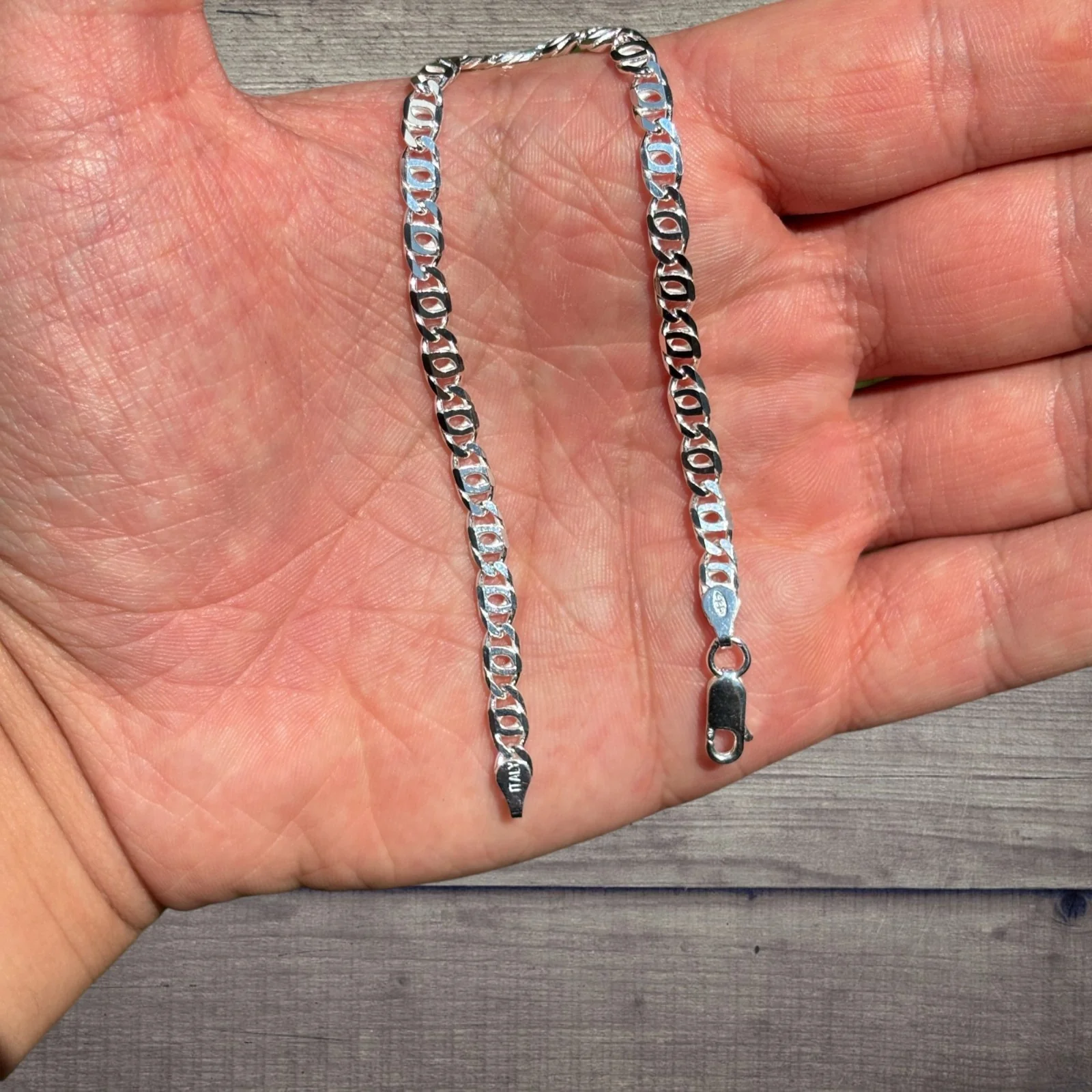 925 Sterling Silver 4.5mm Tiger Eye Bracelet - Image 3