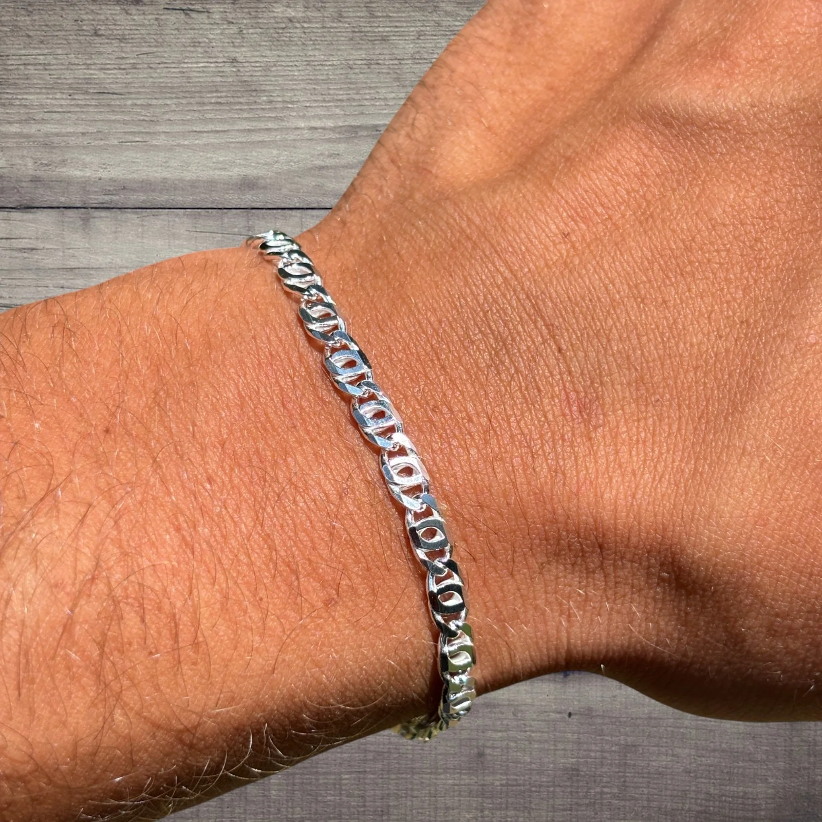 925 Sterling Silver 4.5mm Tiger Eye Bracelet - Image 4