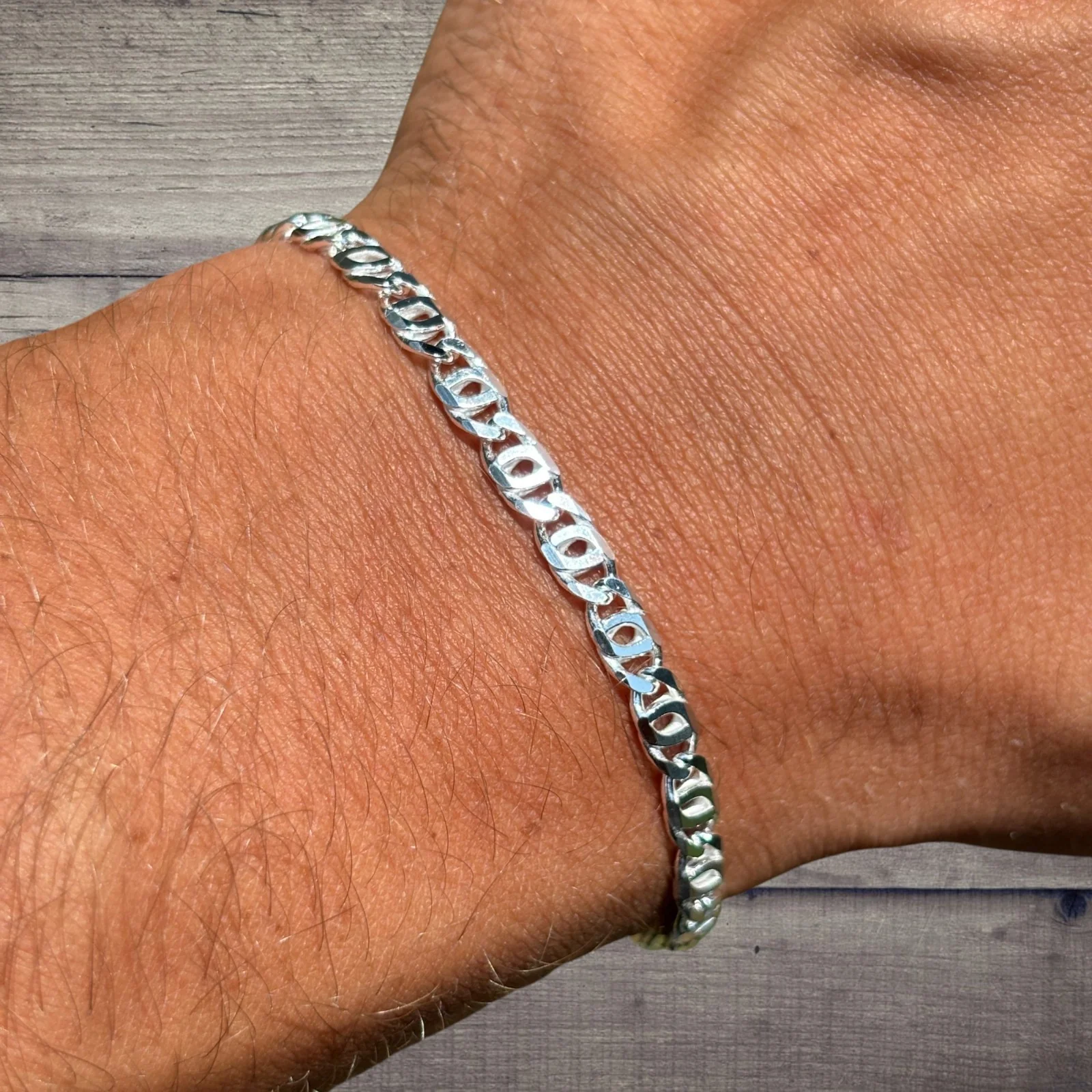 925 Sterling Silver 4.5mm Tiger Eye Bracelet - Image 5