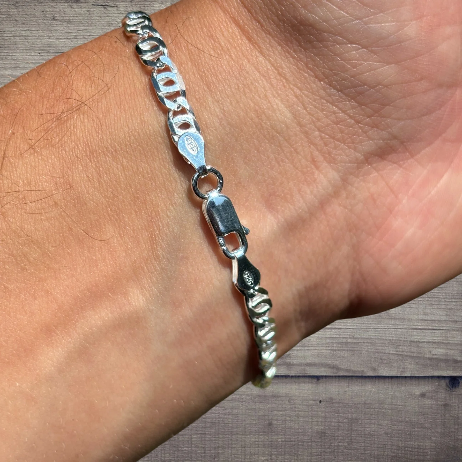 925 Sterling Silver 4.5mm Tiger Eye Bracelet - Image 6