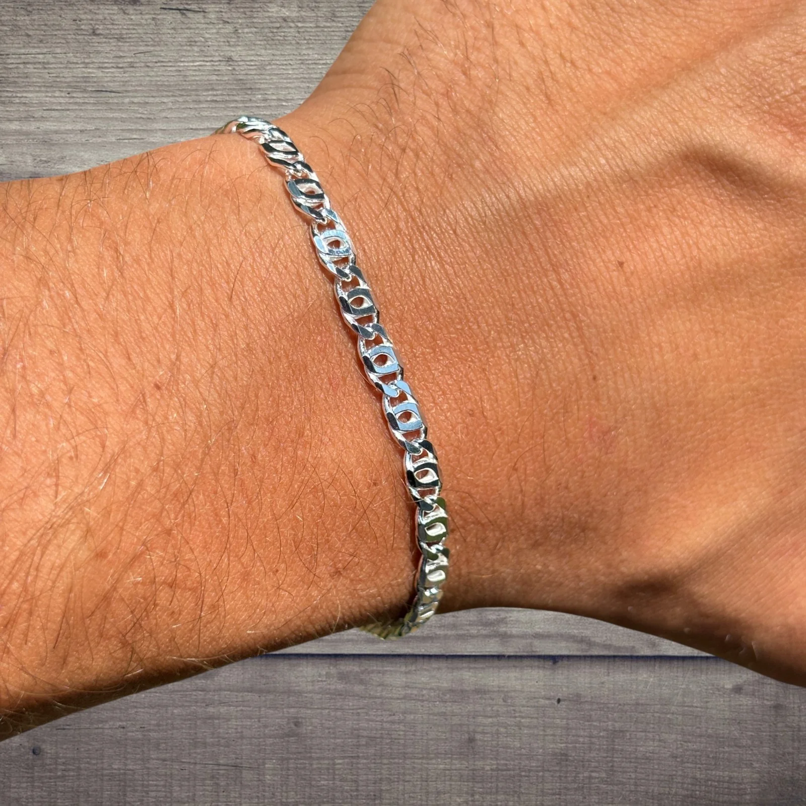 925 Sterling Silver 4.5mm Tiger Eye Bracelet - Image 8
