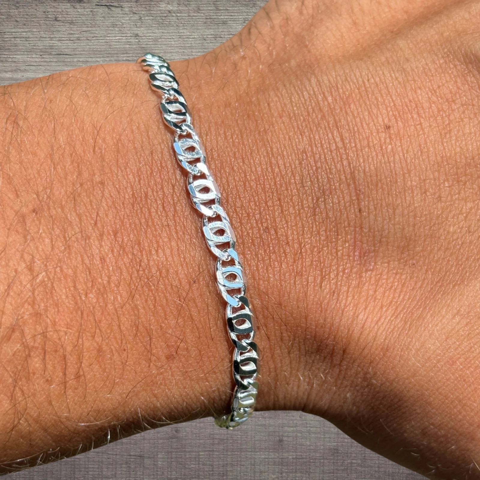 925 Sterling Silver 4.5mm Tiger Eye Bracelet - Image 9