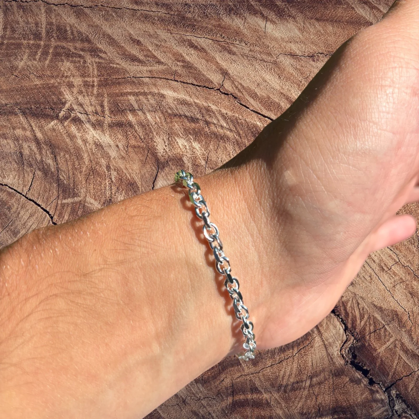 925 Sterling Silver 4mm Anchor Cable Bracelet - Image 10