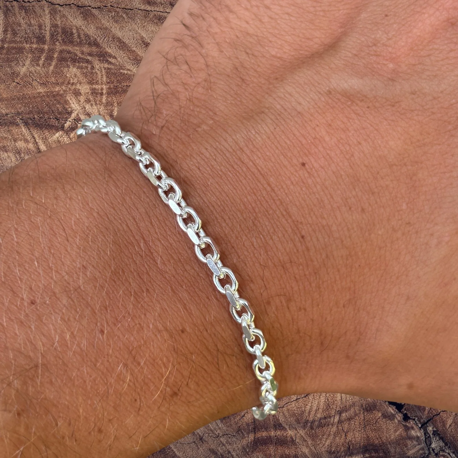 925 Sterling Silver 4mm Anchor Cable Bracelet - Image 11