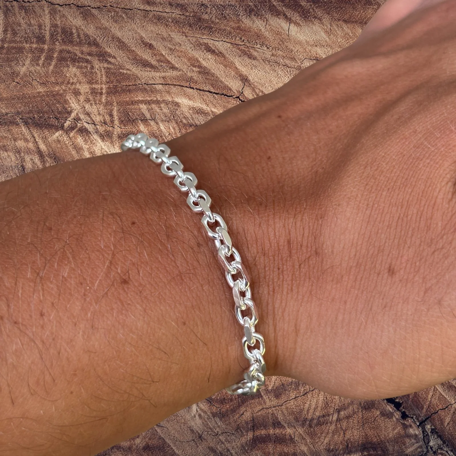 925 Sterling Silver 4mm Anchor Cable Bracelet - Image 12
