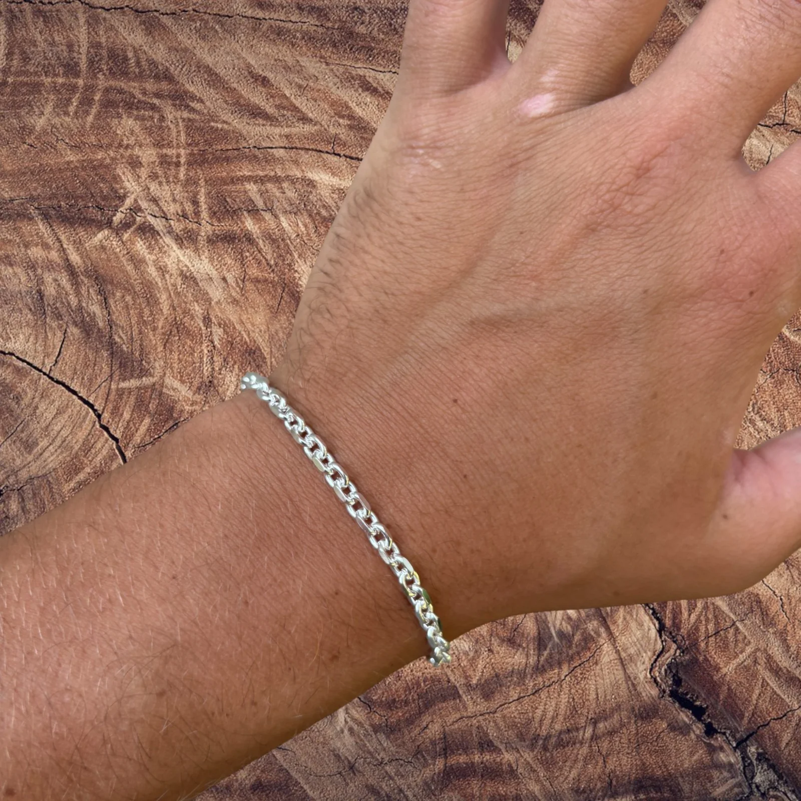 925 Sterling Silver 4mm Anchor Cable Bracelet - Image 13