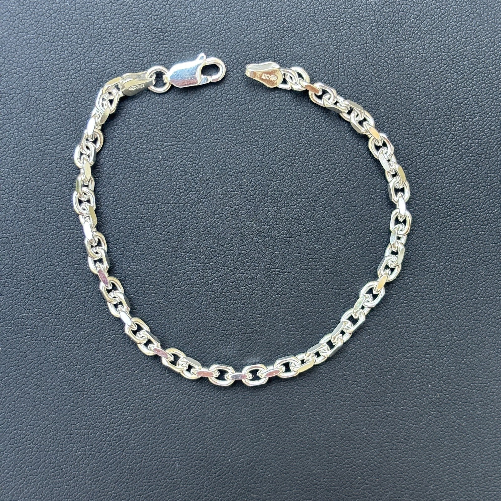 925 Sterling Silver 4mm Anchor Cable Bracelet - Image 15