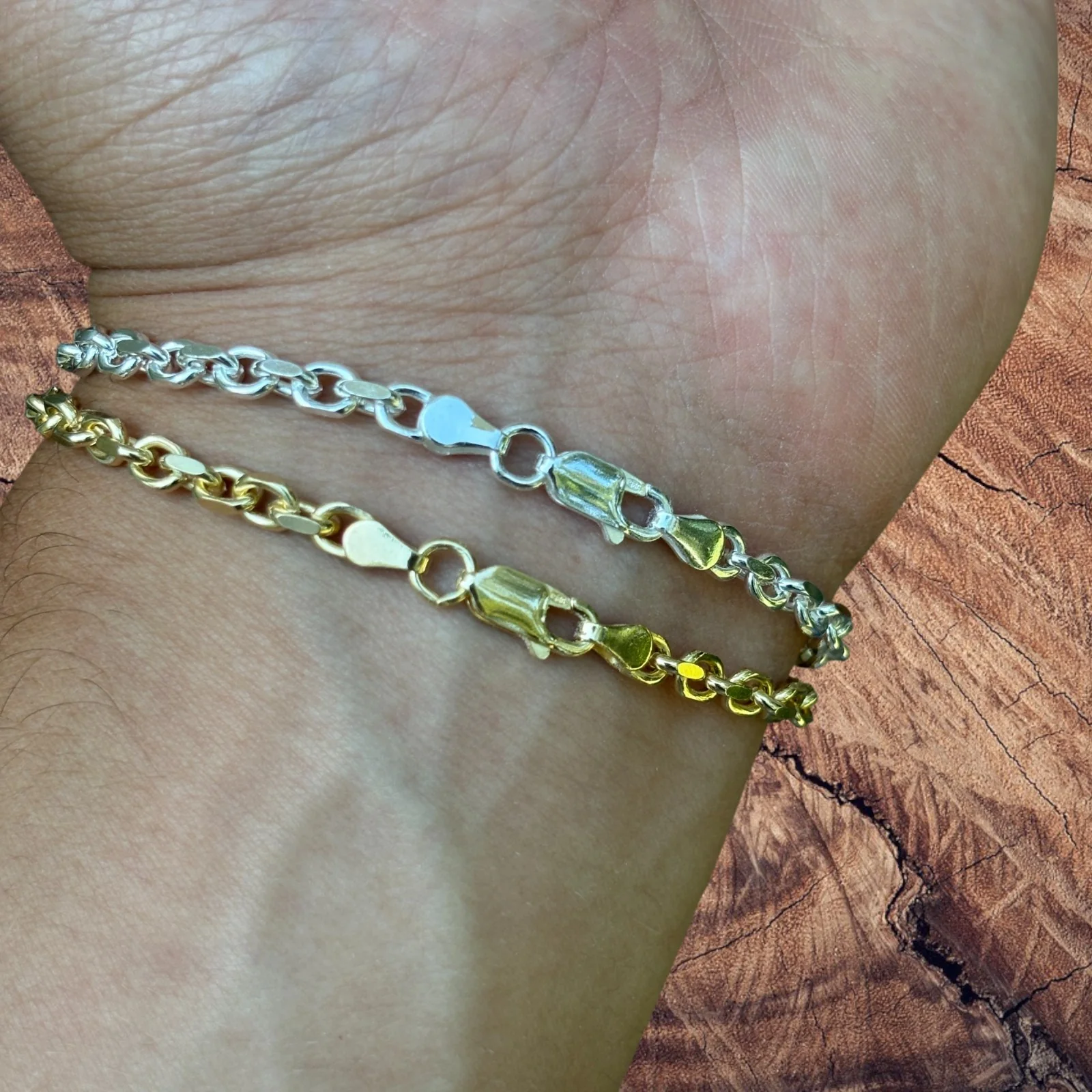 925 Sterling Silver 4mm Anchor Cable Bracelet - Image 17