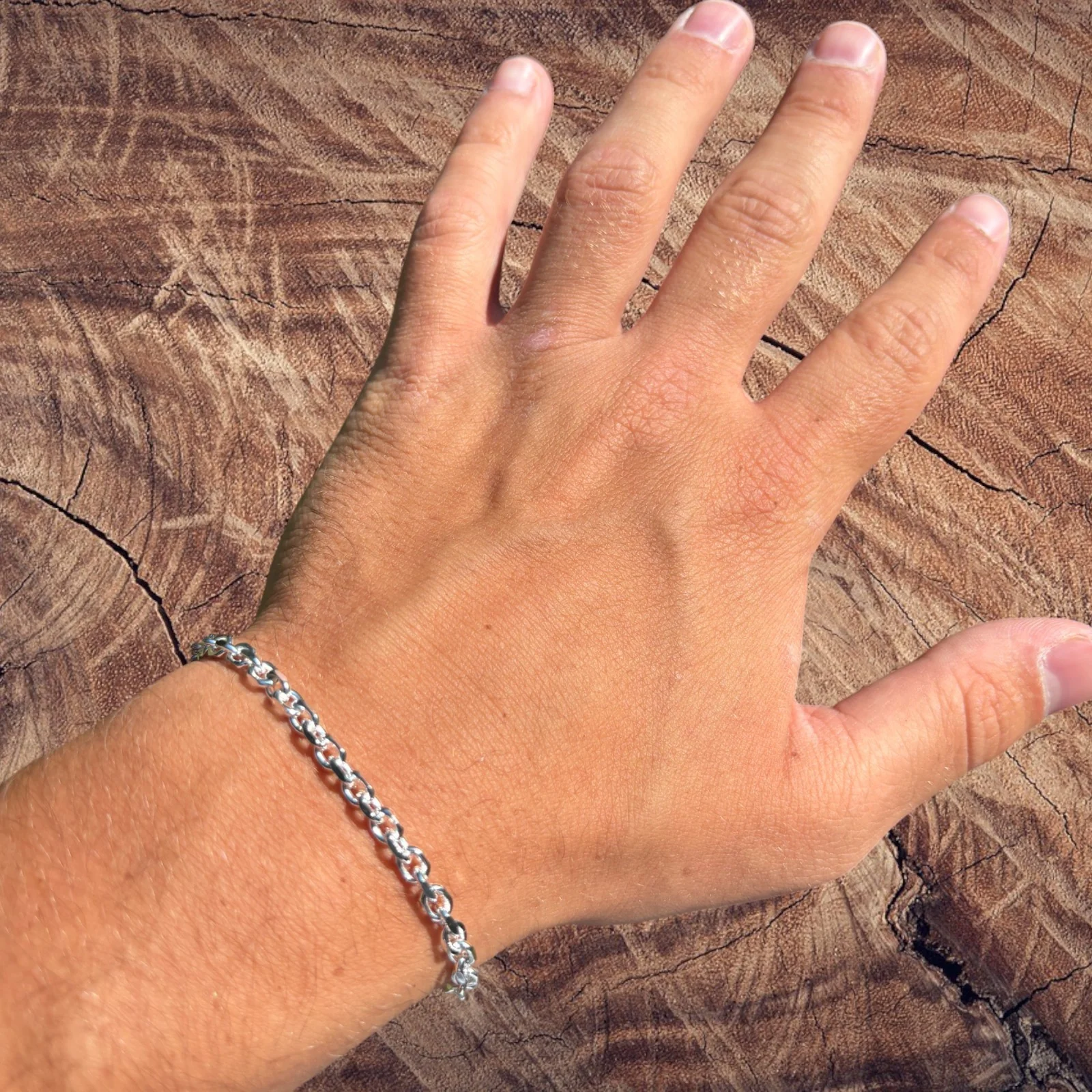 925 Sterling Silver 4mm Anchor Cable Bracelet - Image 8