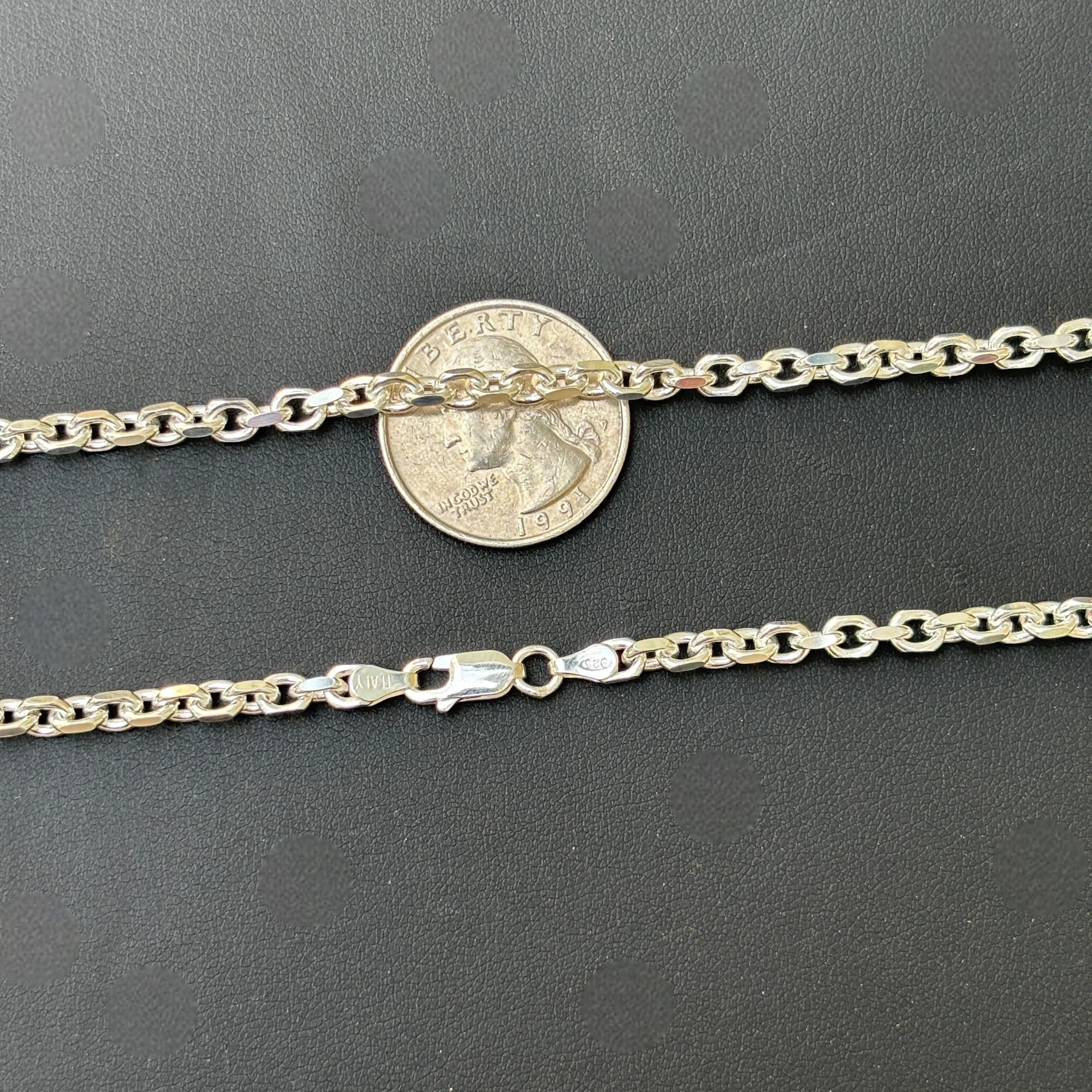 925 Sterling Silver 4mm Anchor Cable Chain Necklace - Image 10