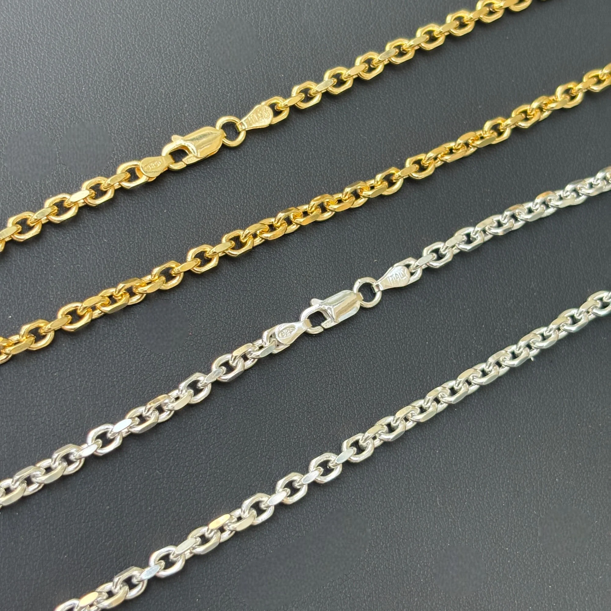 925 Sterling Silver 4mm Anchor Cable Chain Necklace - Image 3