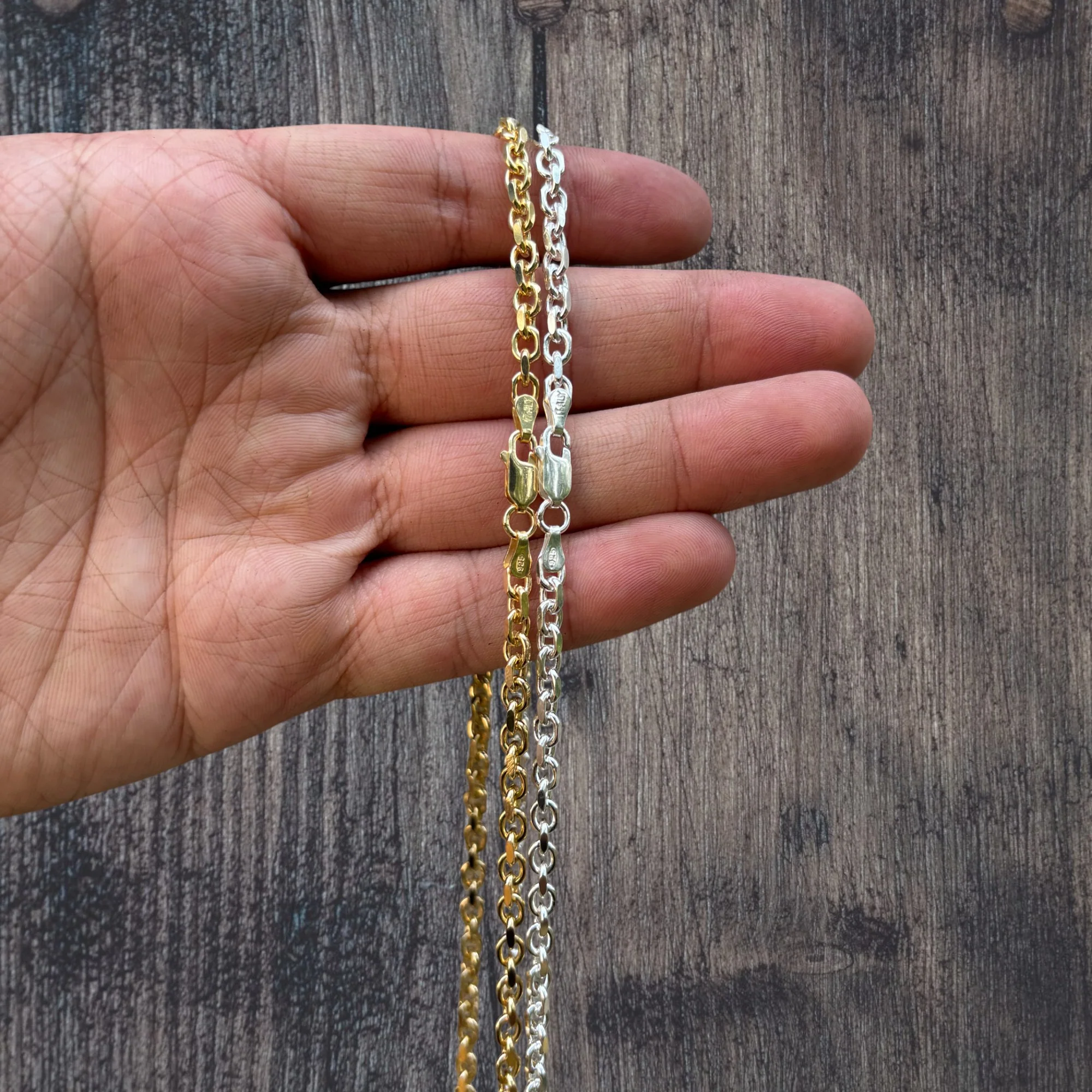 925 Sterling Silver 4mm Anchor Cable Chain Necklace - Image 6
