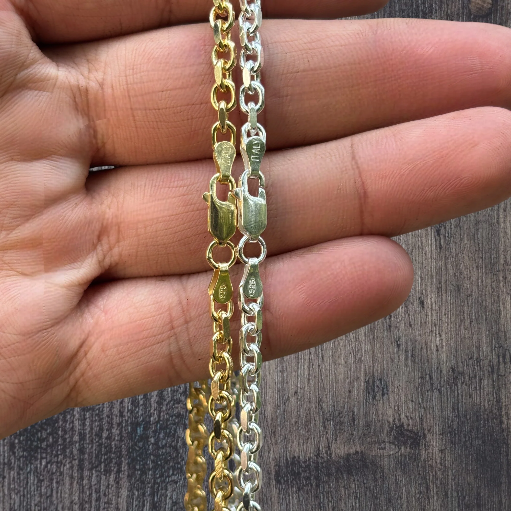 925 Sterling Silver 4mm Anchor Cable Chain Necklace - Image 7