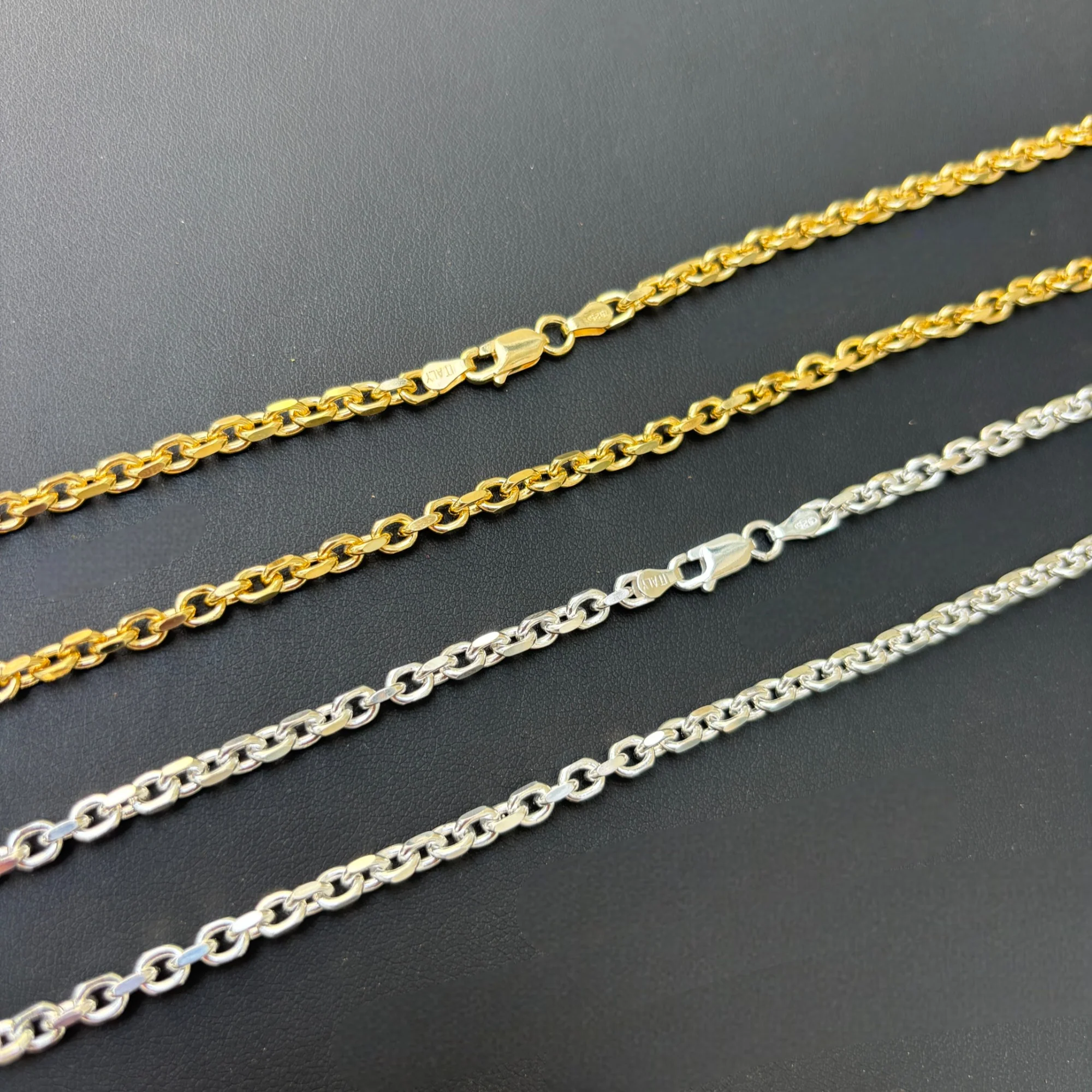 925 Sterling Silver 4mm Anchor Cable Chain Necklace - Image 9
