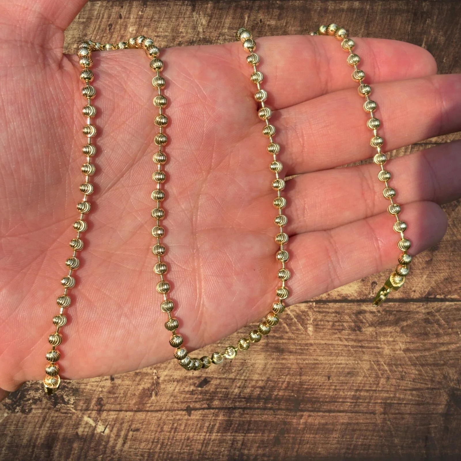 925 Sterling Silver 4mm Bead Chain Necklace - Image 5