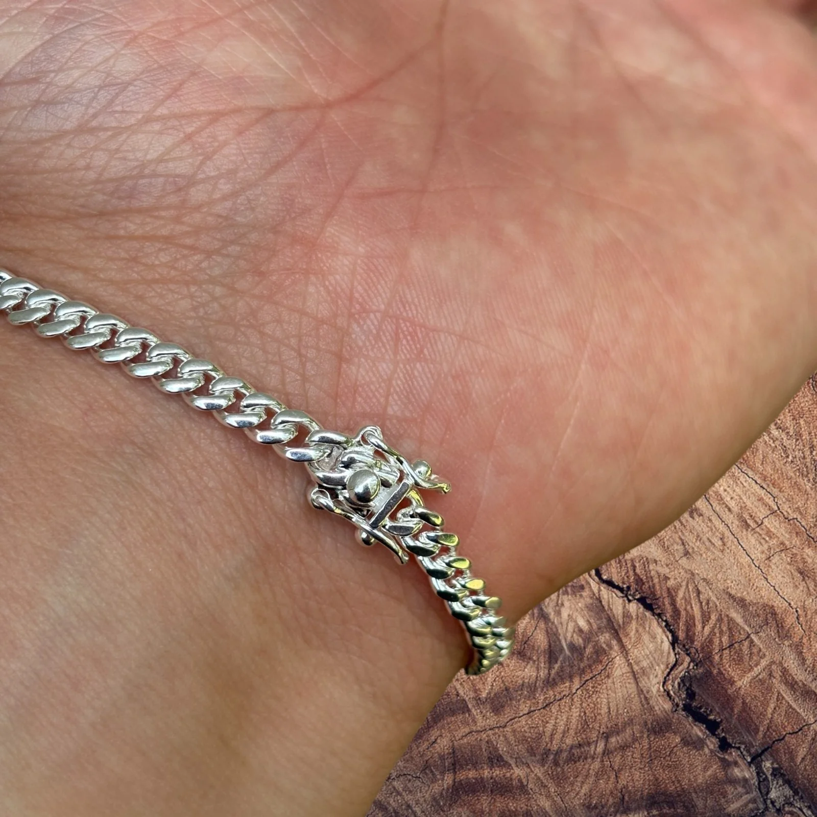925 Sterling Silver 4mm Miami Cuban W. Box Clasp Bracelet - Image 11