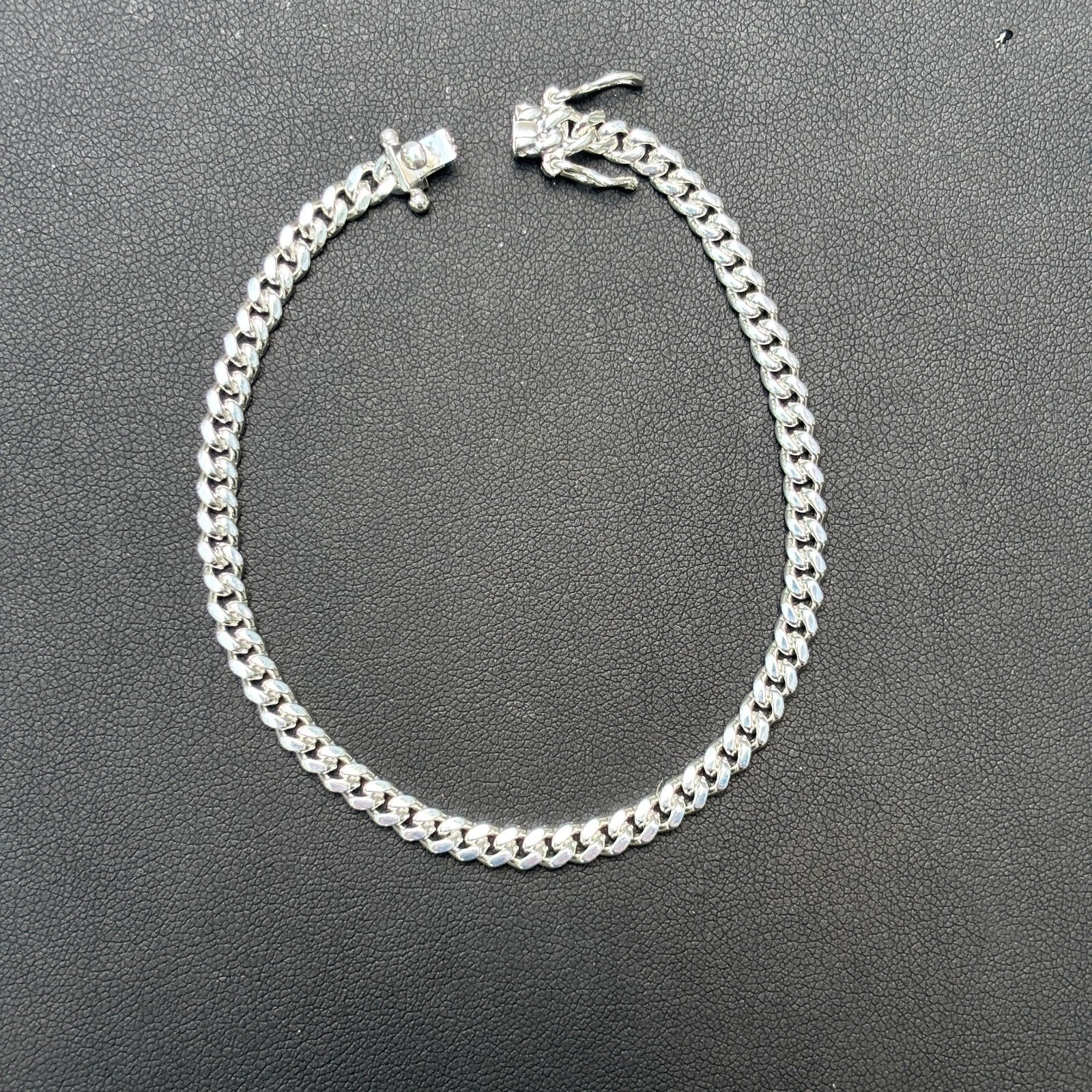 925 Sterling Silver 4mm Miami Cuban W. Box Clasp Bracelet - Image 13
