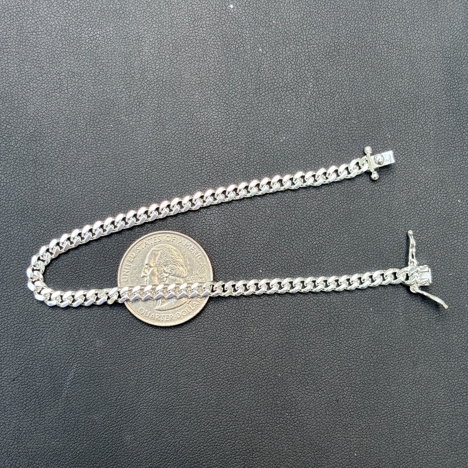 925 Sterling Silver 4mm Miami Cuban W. Box Clasp Bracelet - Image 14