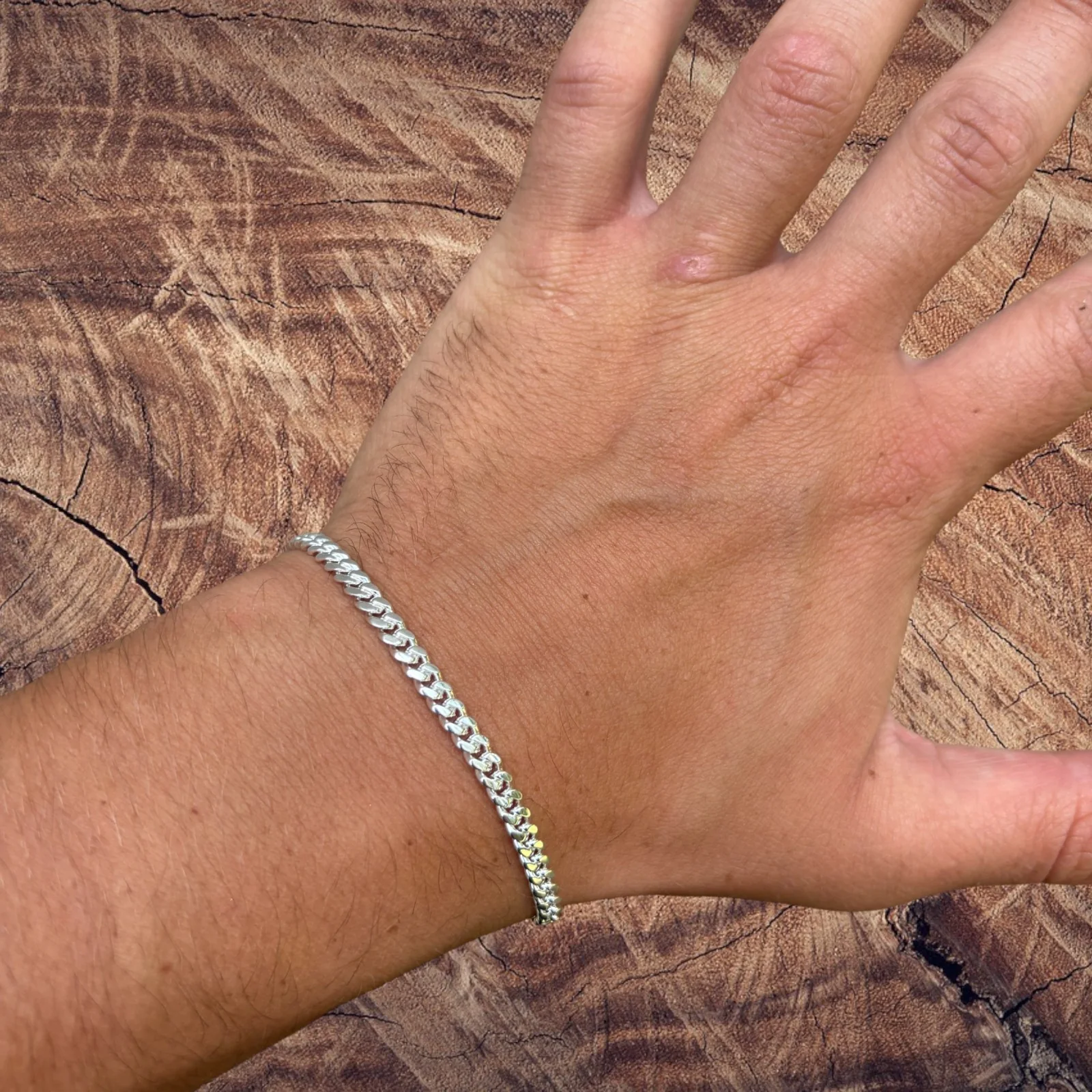 925 Sterling Silver 4mm Miami Cuban W. Box Clasp Bracelet - Image 9
