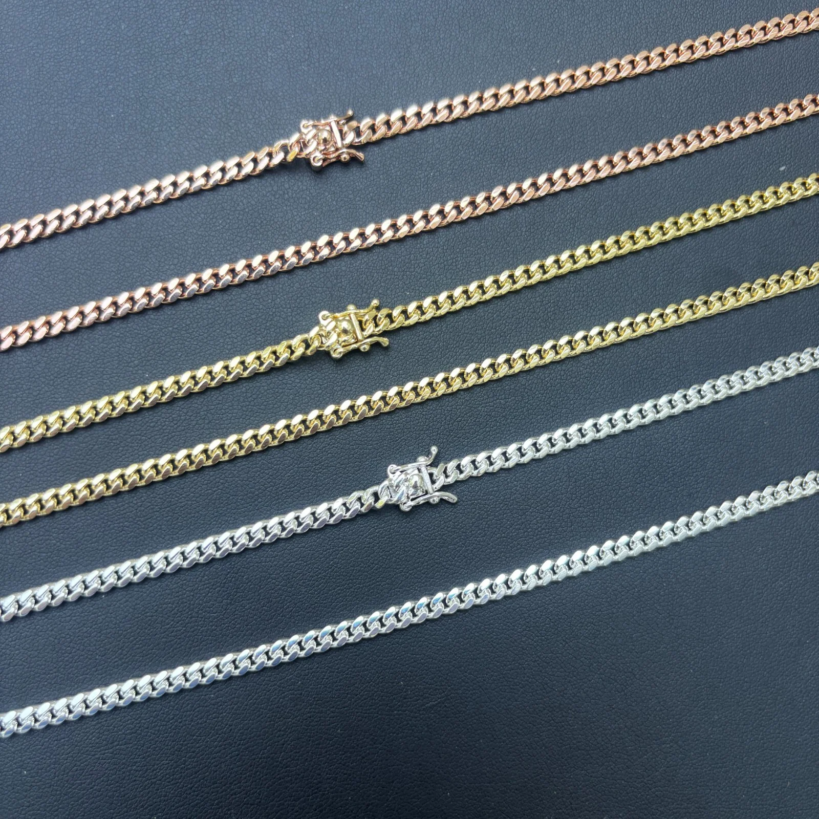 925 Sterling Silver 4mm Miami Cuban W. Box Clasp Chain Necklace - Image 10
