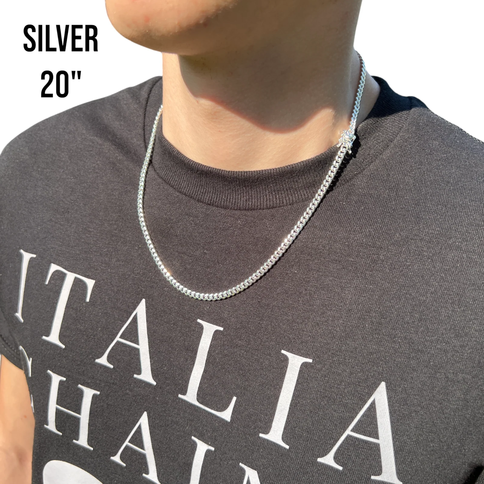 925 Sterling Silver 4mm Miami Cuban W. Box Clasp Chain Necklace - Image 12