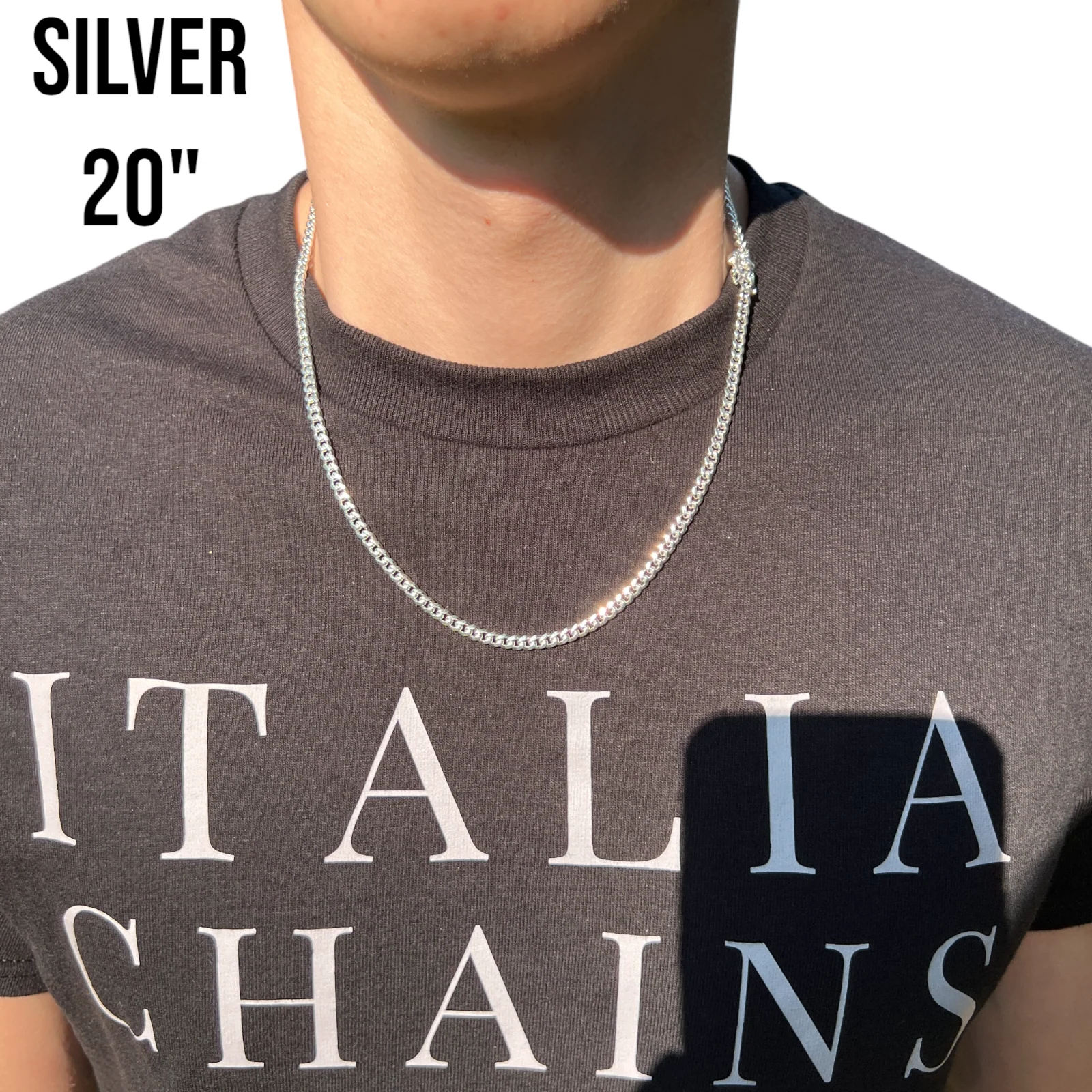 925 Sterling Silver 4mm Miami Cuban W. Box Clasp Chain Necklace - Image 13