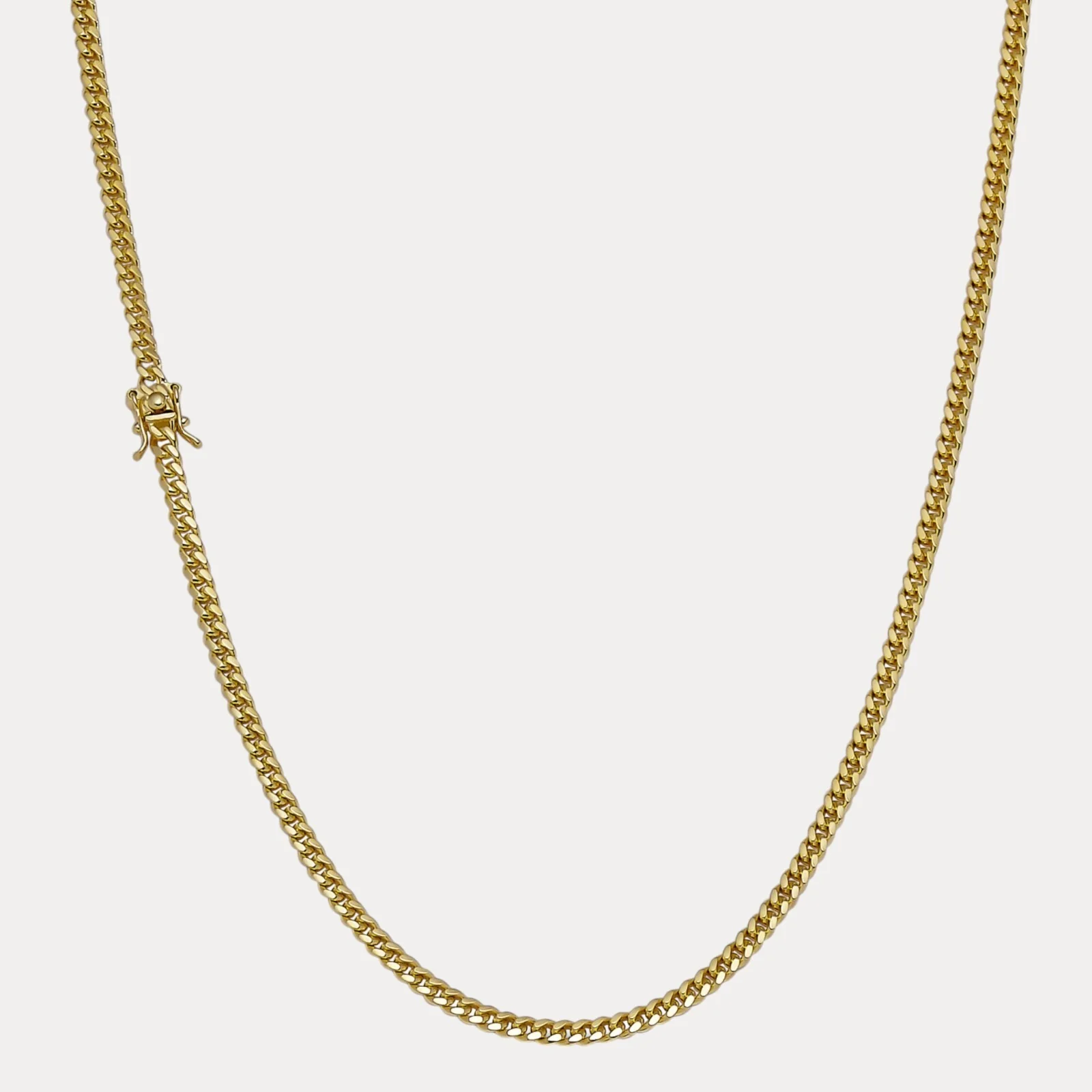 925 Sterling Silver 4mm Miami Cuban W. Box Clasp Chain Necklace - Image 2