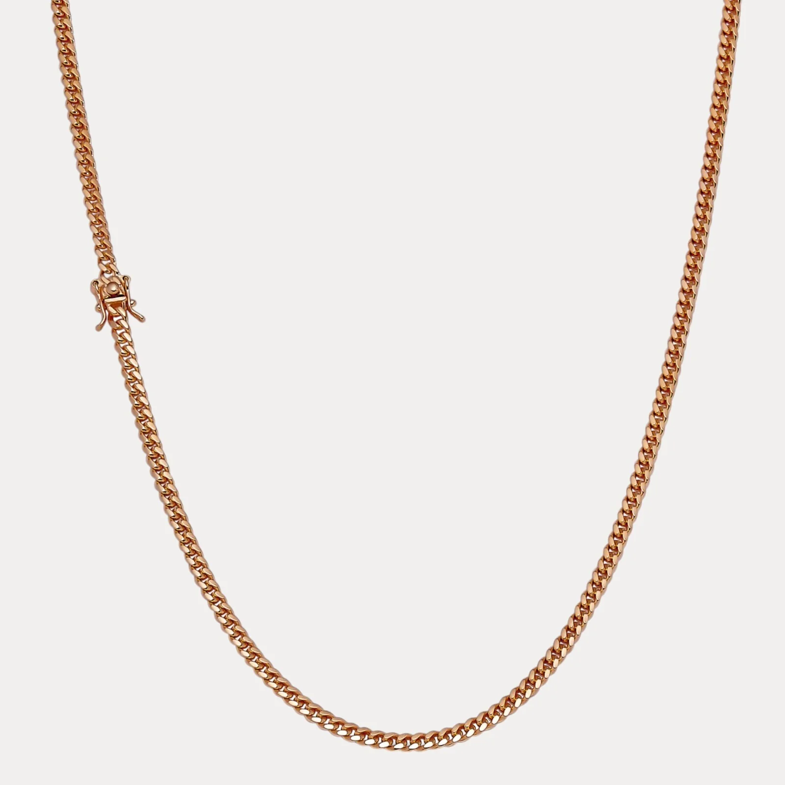 925 Sterling Silver 4mm Miami Cuban W. Box Clasp Chain Necklace - Image 3