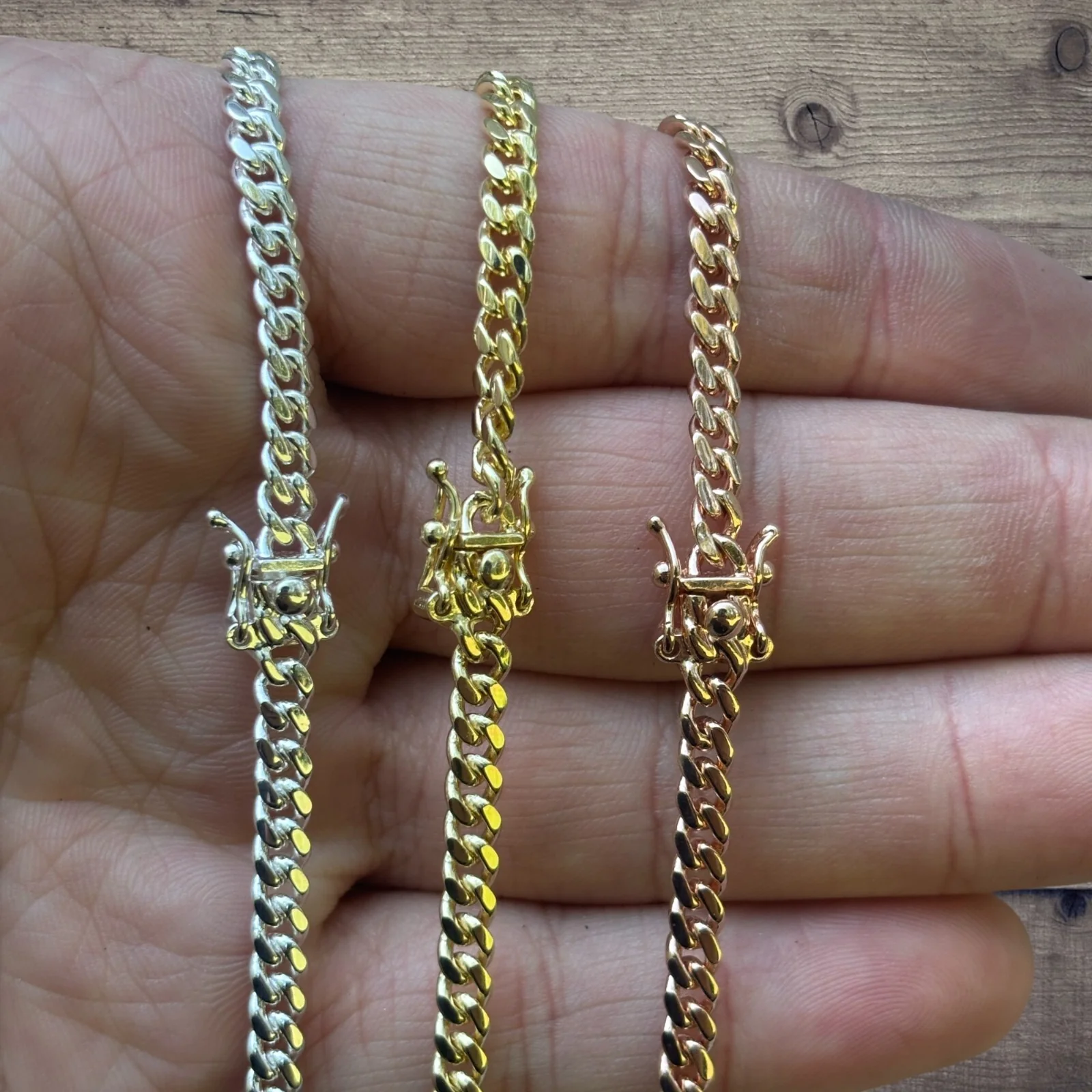 925 Sterling Silver 4mm Miami Cuban W. Box Clasp Chain Necklace - Image 5