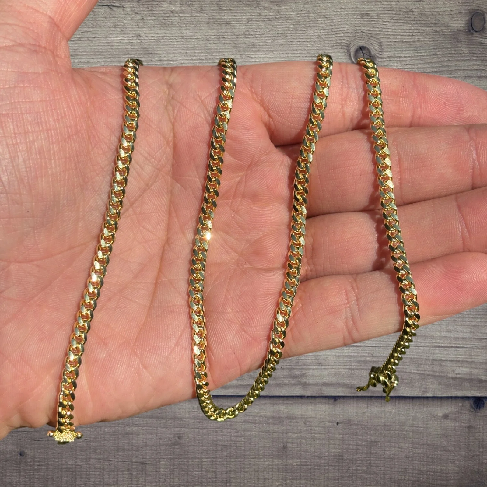 925 Sterling Silver 4mm Miami Cuban W. Box Clasp Chain Necklace - Image 7