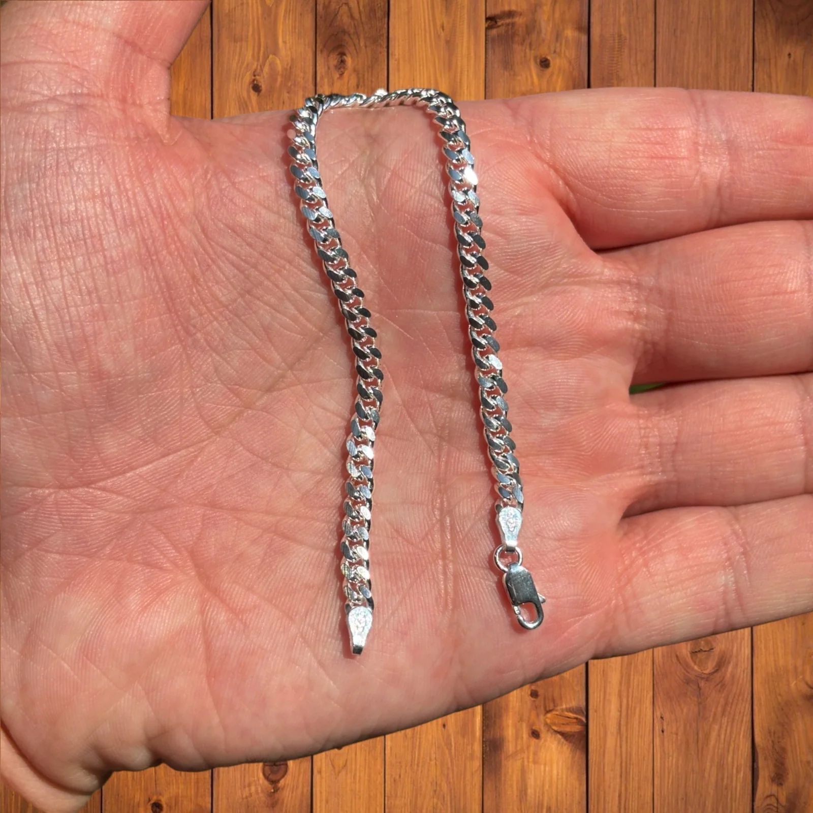 925 Sterling Silver 4mm Miami Cuban Bracelet - Image 4