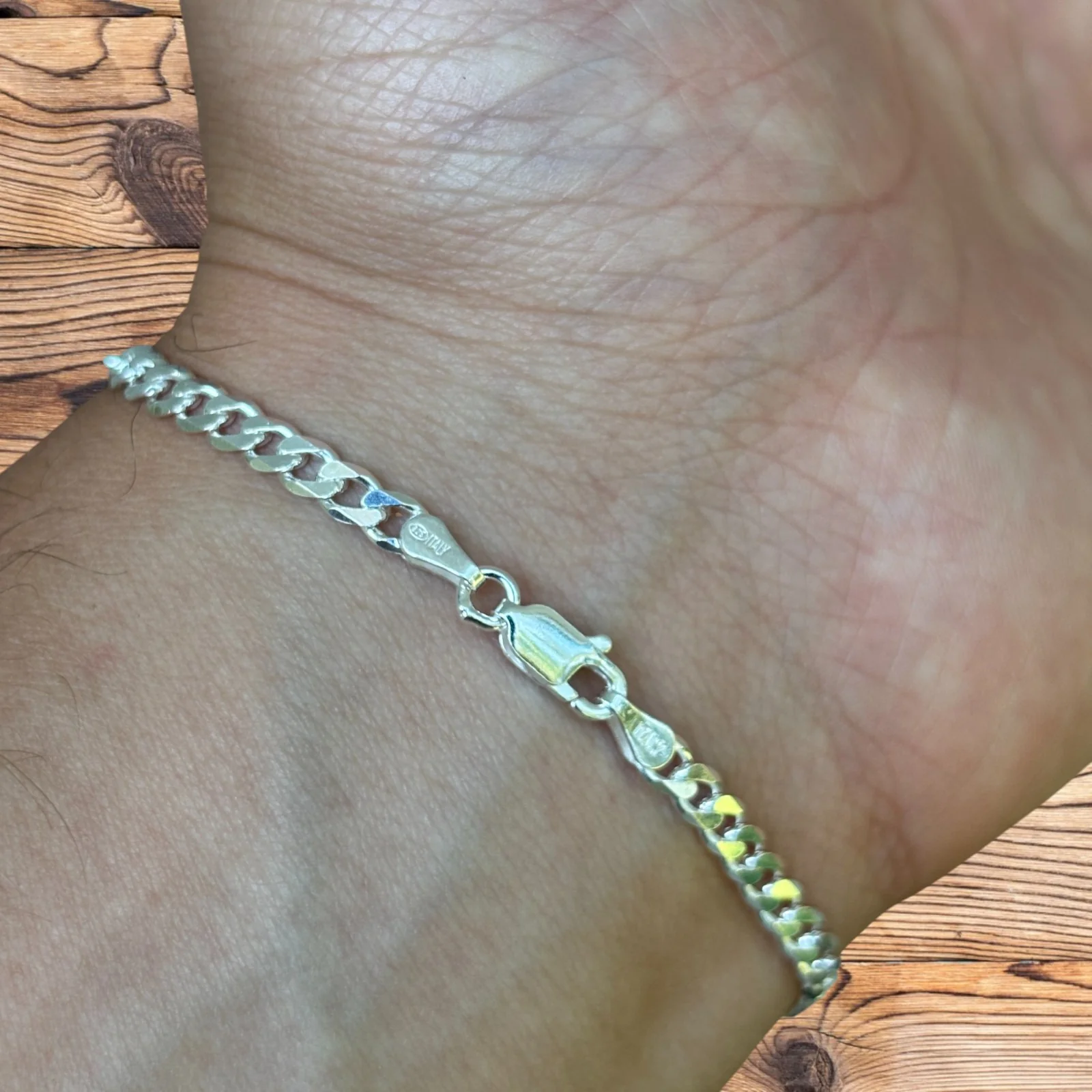 925 Sterling Silver 4mm Curb Bracelet - Image 10