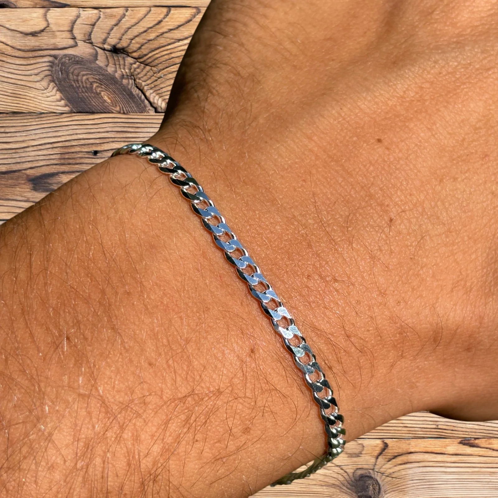925 Sterling Silver 4mm Curb Bracelet - Image 11