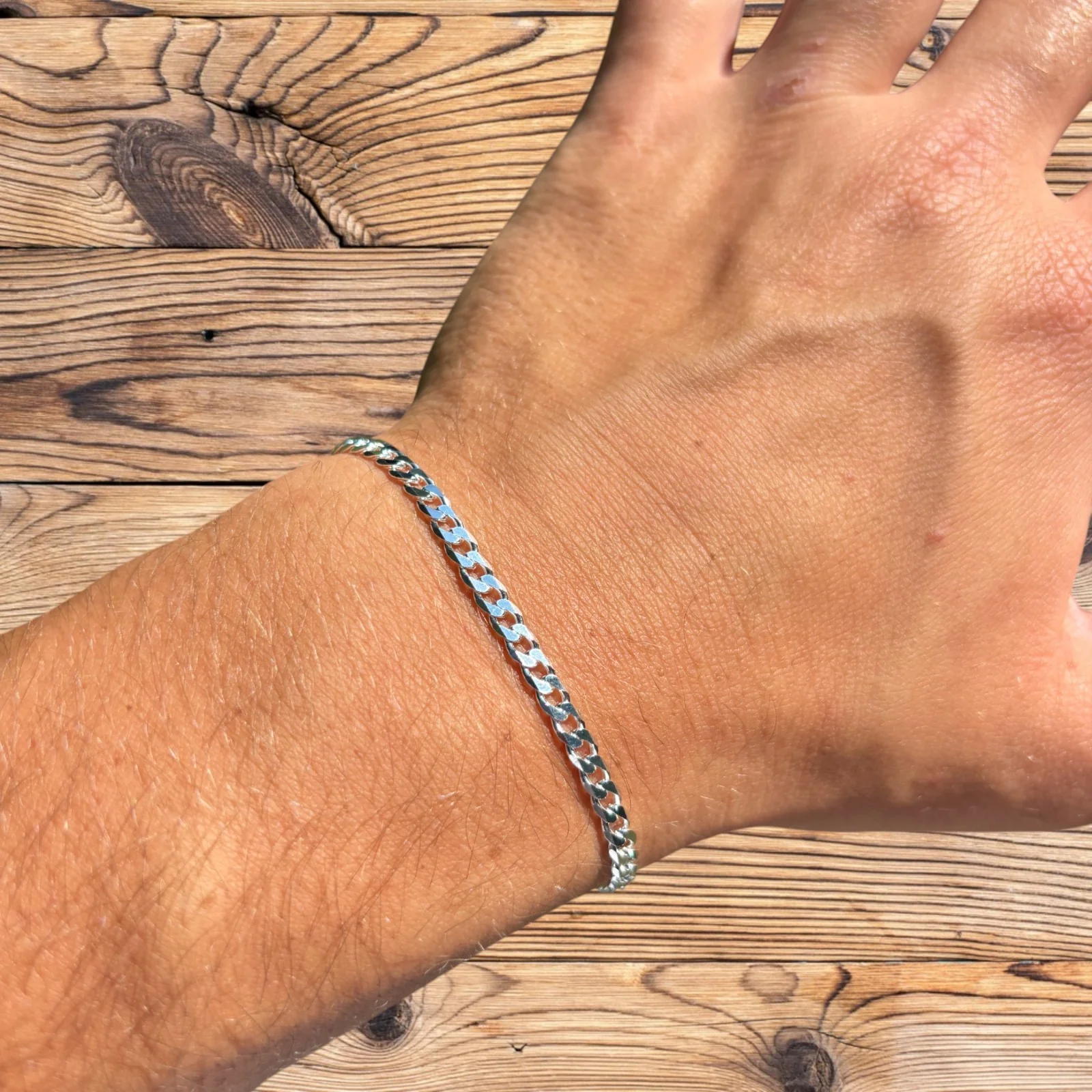 925 Sterling Silver 4mm Curb Bracelet - Image 12