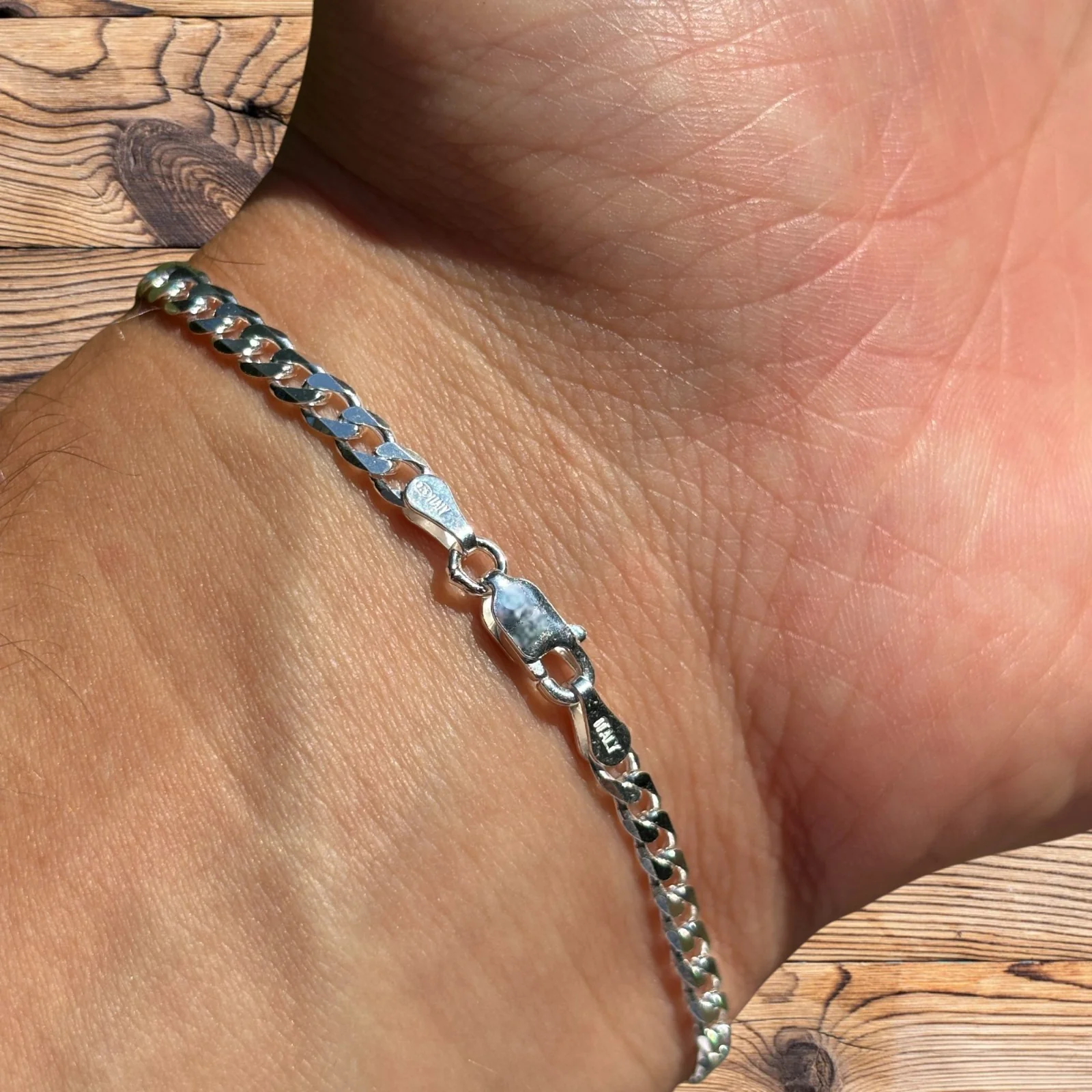 925 Sterling Silver 4mm Curb Bracelet - Image 13