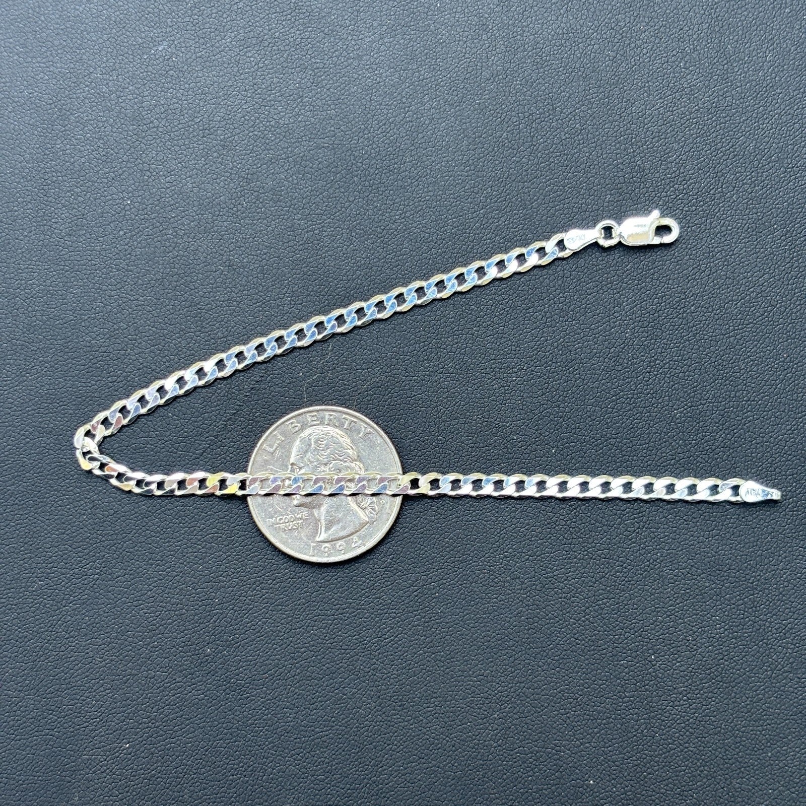 925 Sterling Silver 4mm Curb Bracelet - Image 16