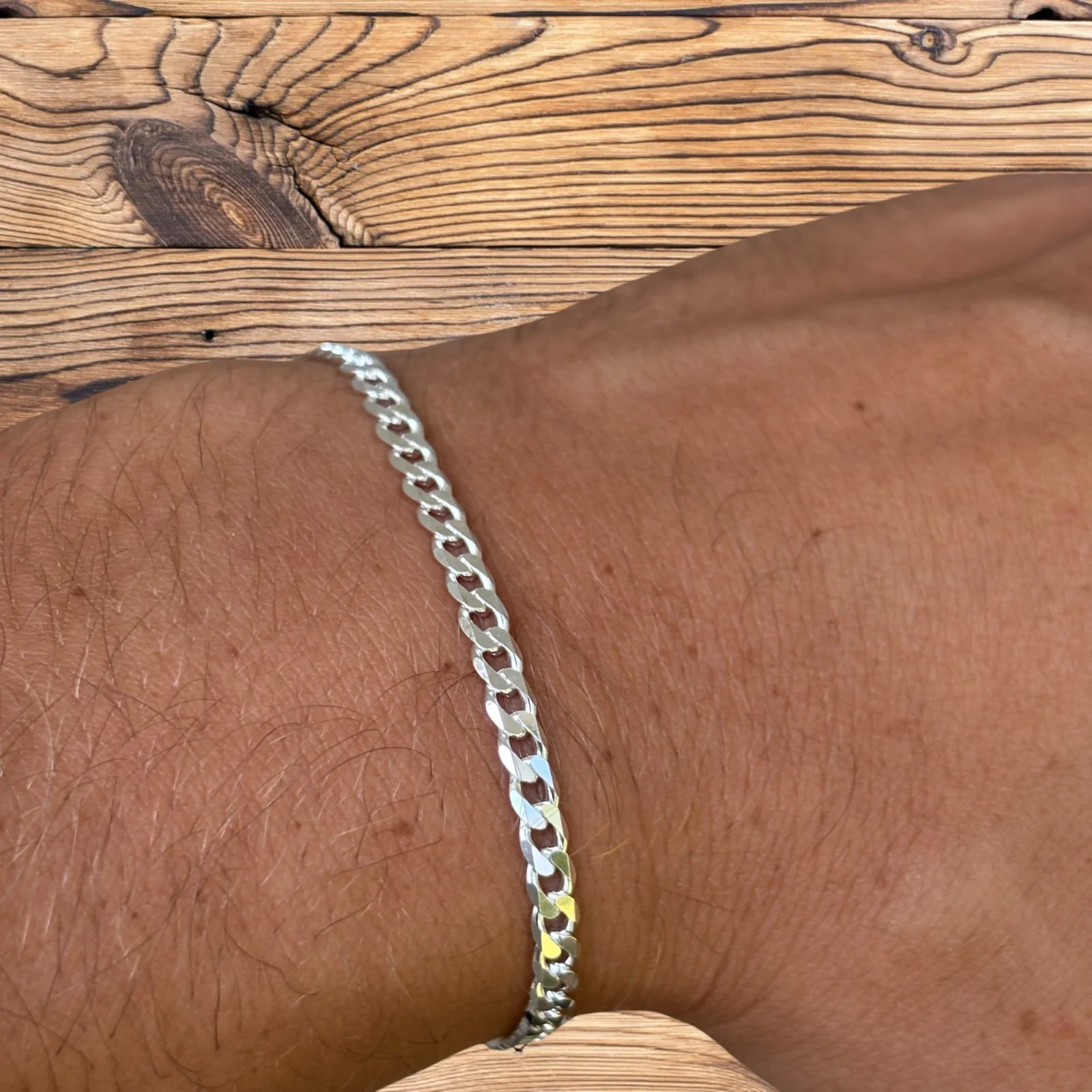 925 Sterling Silver 4mm Curb Bracelet - Image 7