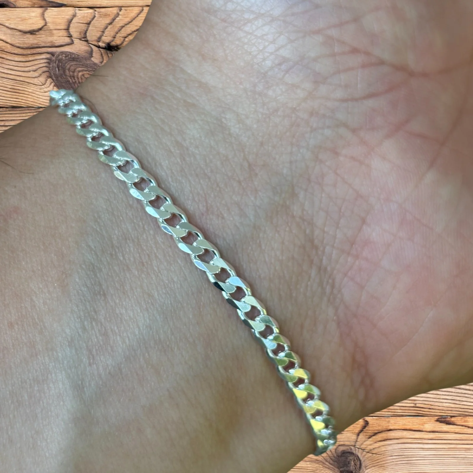 925 Sterling Silver 4mm Curb Bracelet - Image 8