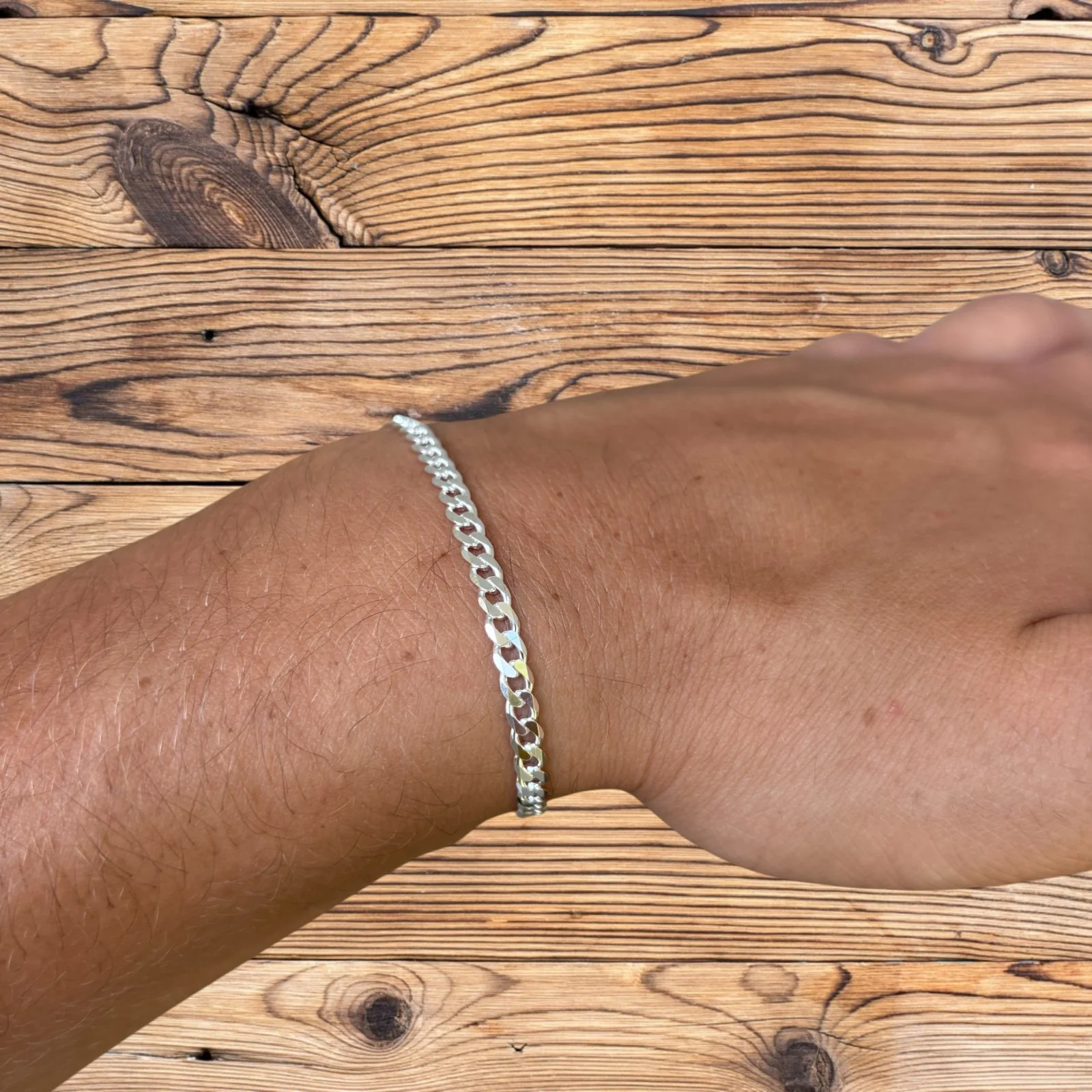 925 Sterling Silver 4mm Curb Bracelet - Image 9