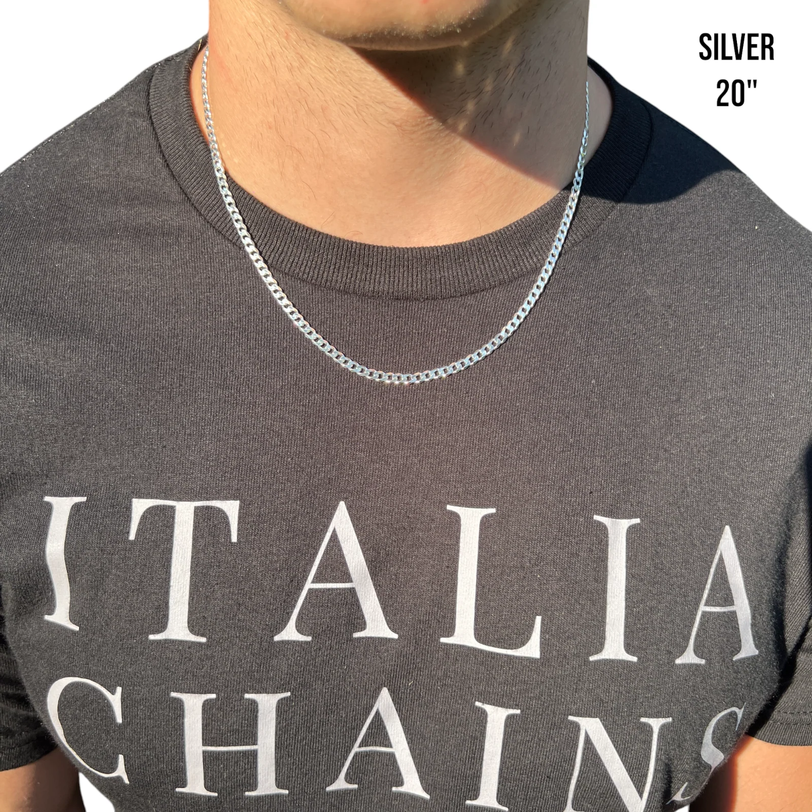 925 Sterling Silver 4mm Curb Chain Necklace - Image 10