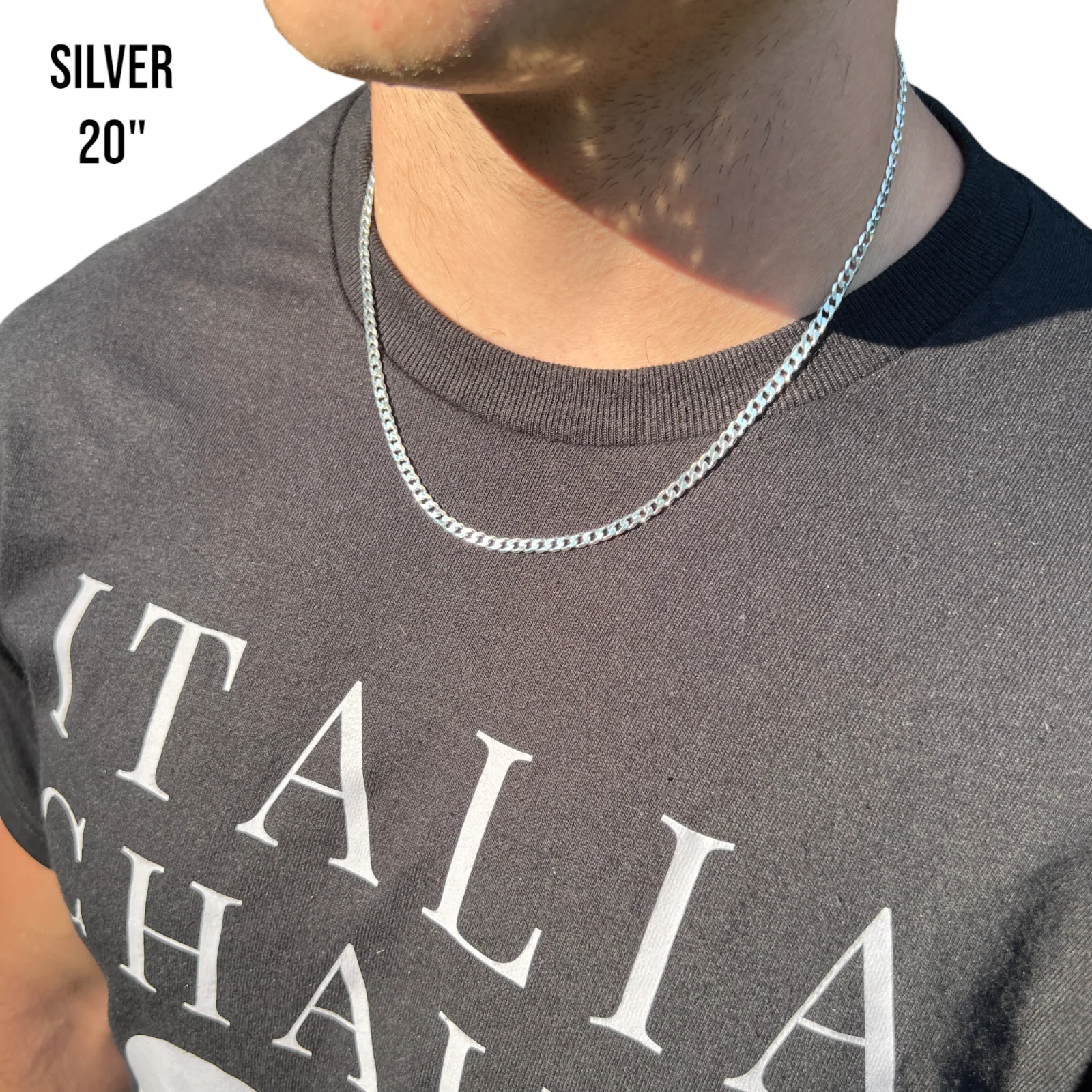 925 Sterling Silver 4mm Curb Chain Necklace - Image 11
