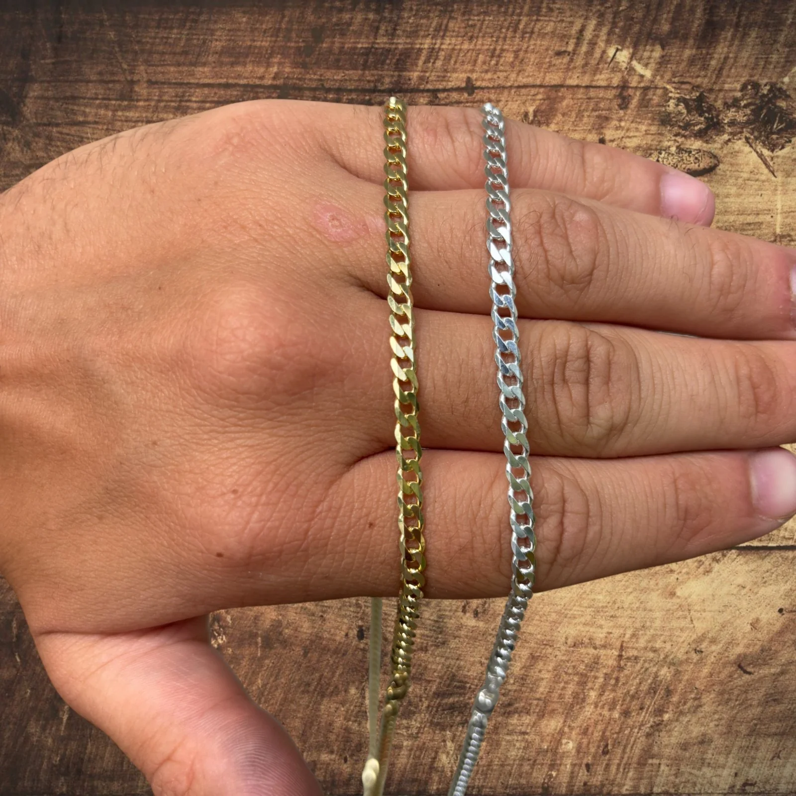 925 Sterling Silver 4mm Curb Chain Necklace - Image 4
