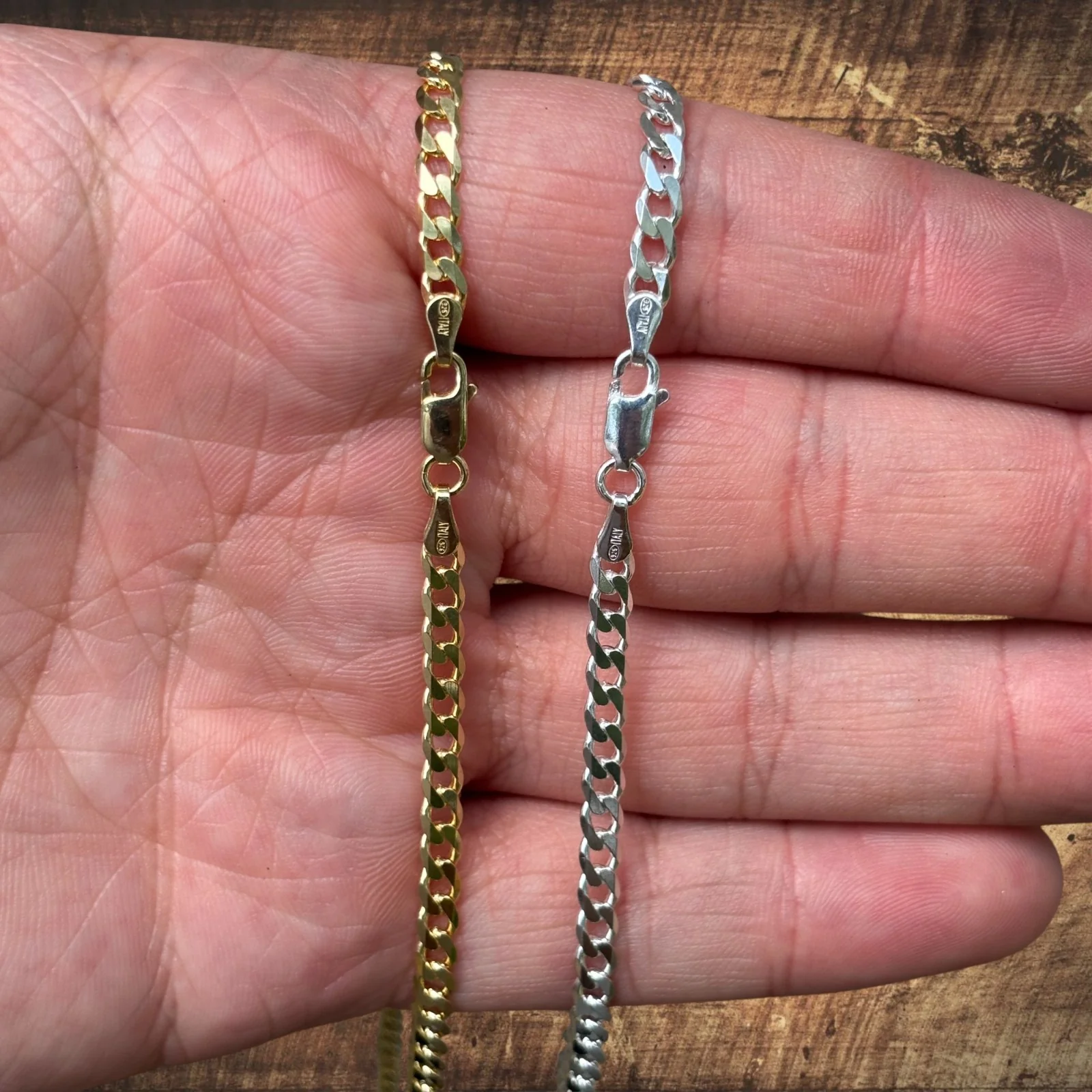 925 Sterling Silver 4mm Curb Chain Necklace - Image 7