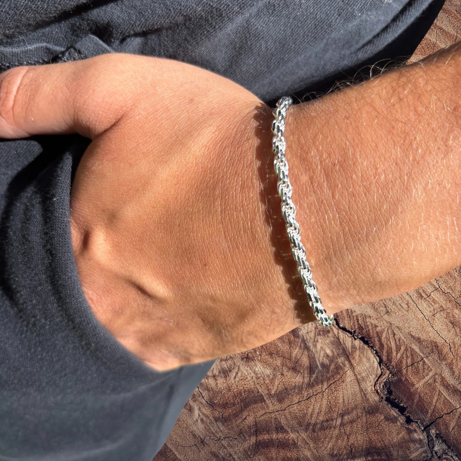 925 Sterling Silver 4mm Diamond Cut Rope Bracelet - Image 12