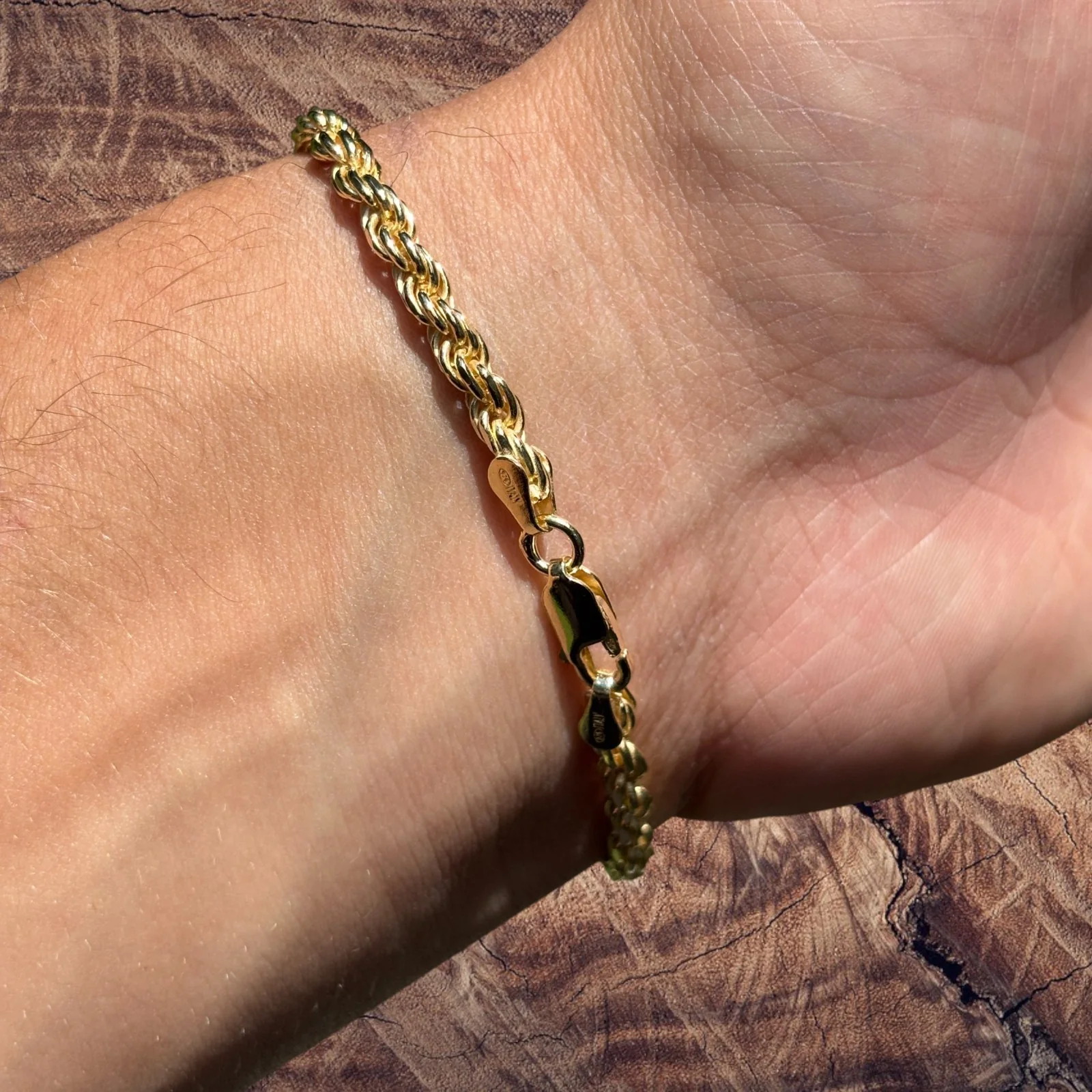 925 Sterling Silver 4mm Diamond Cut Rope Bracelet - Image 19